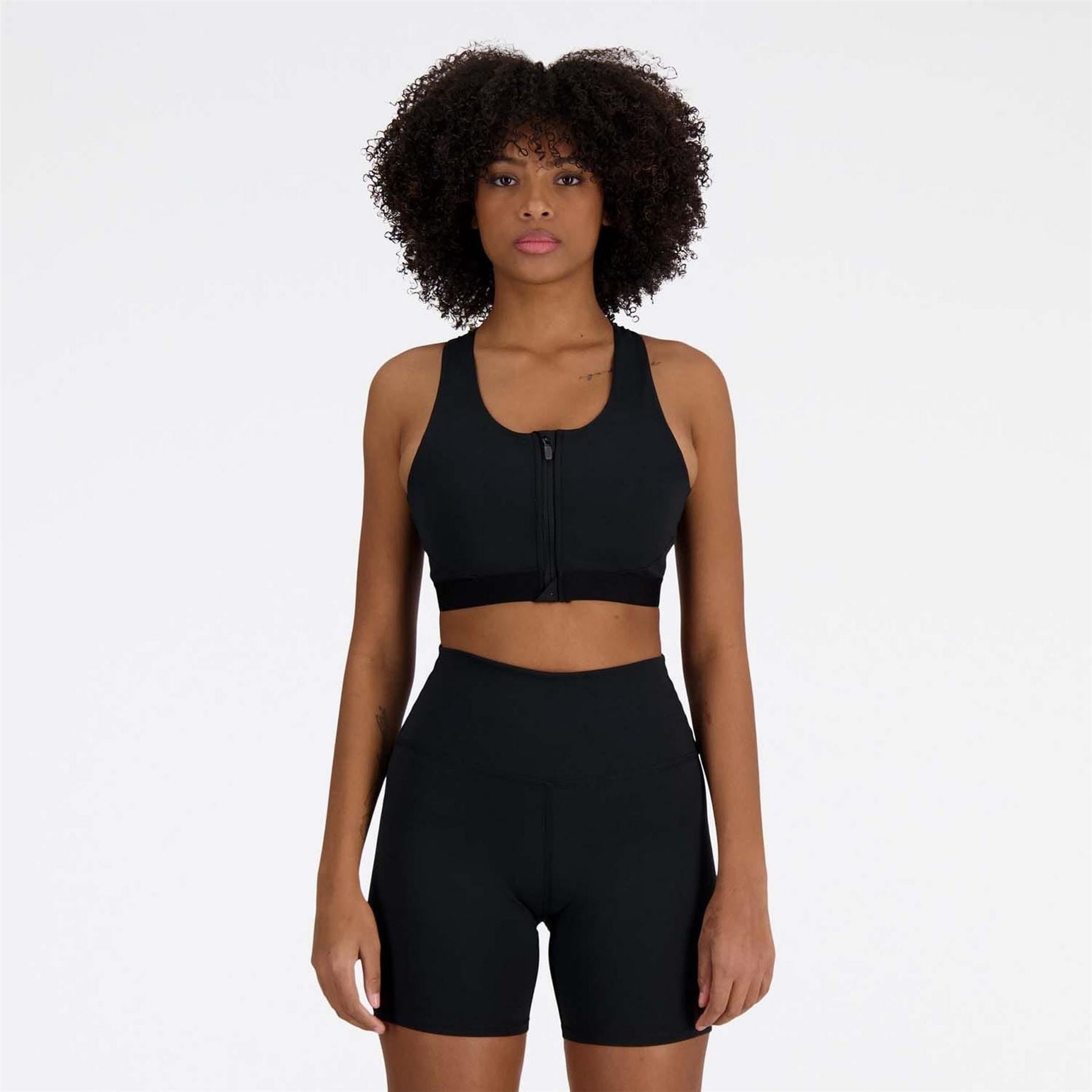 New Balance Medium Support Pocket Zip Front Sports Bra
