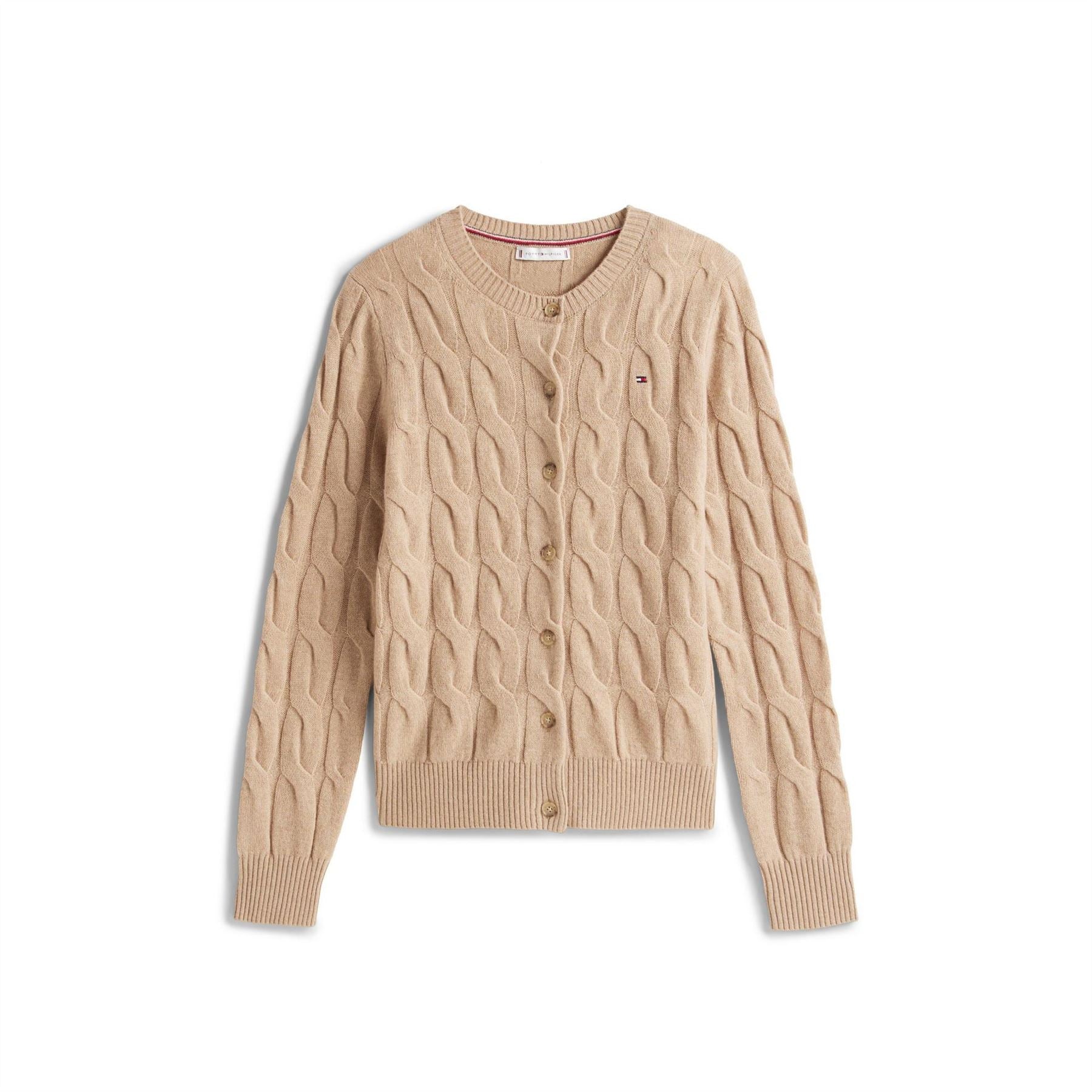 Tommy Hilfiger Crew Neck Ribbed Collar Long Sleeve Sweater