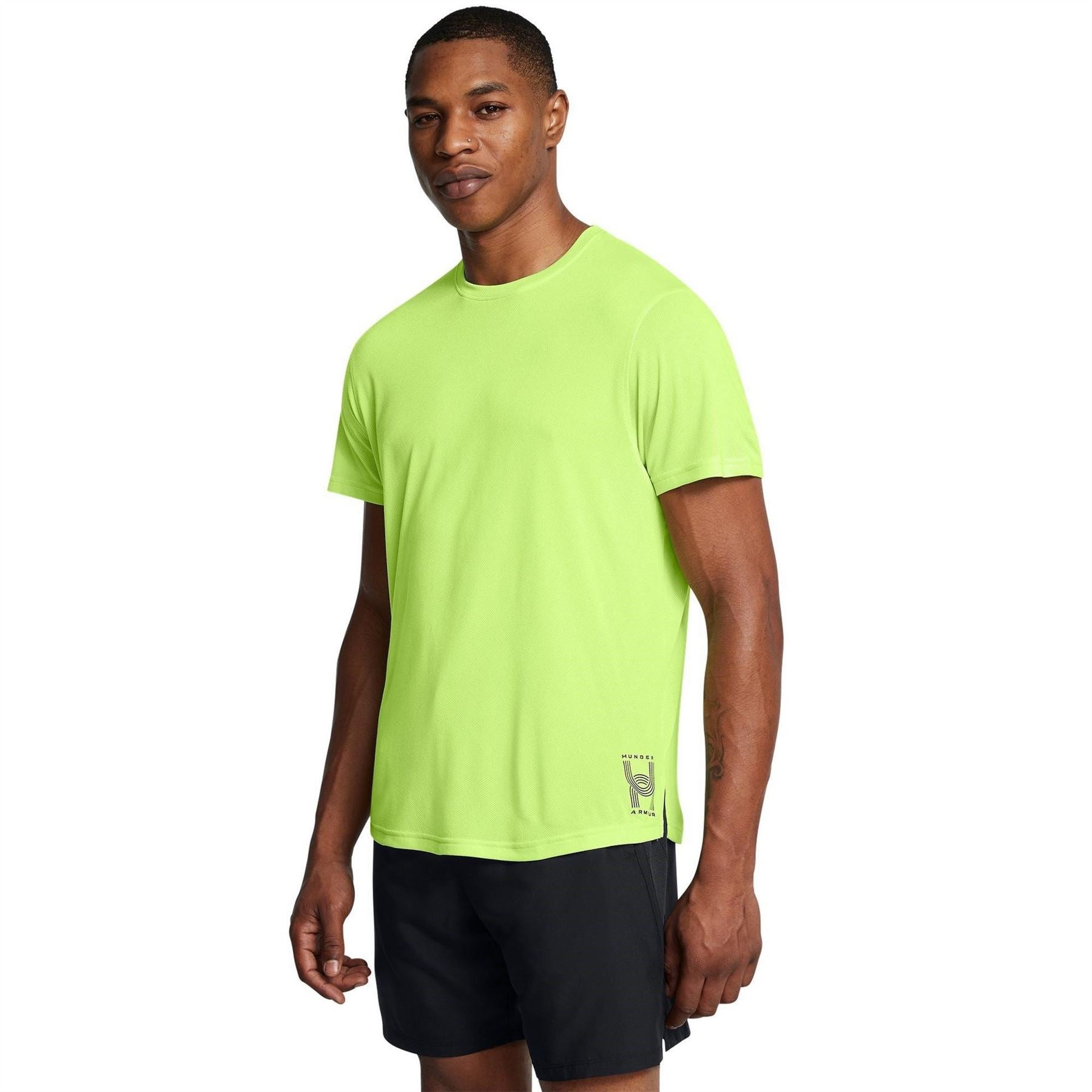 Under Armour Run Graphic Lettering Crew Neck Athletic Top