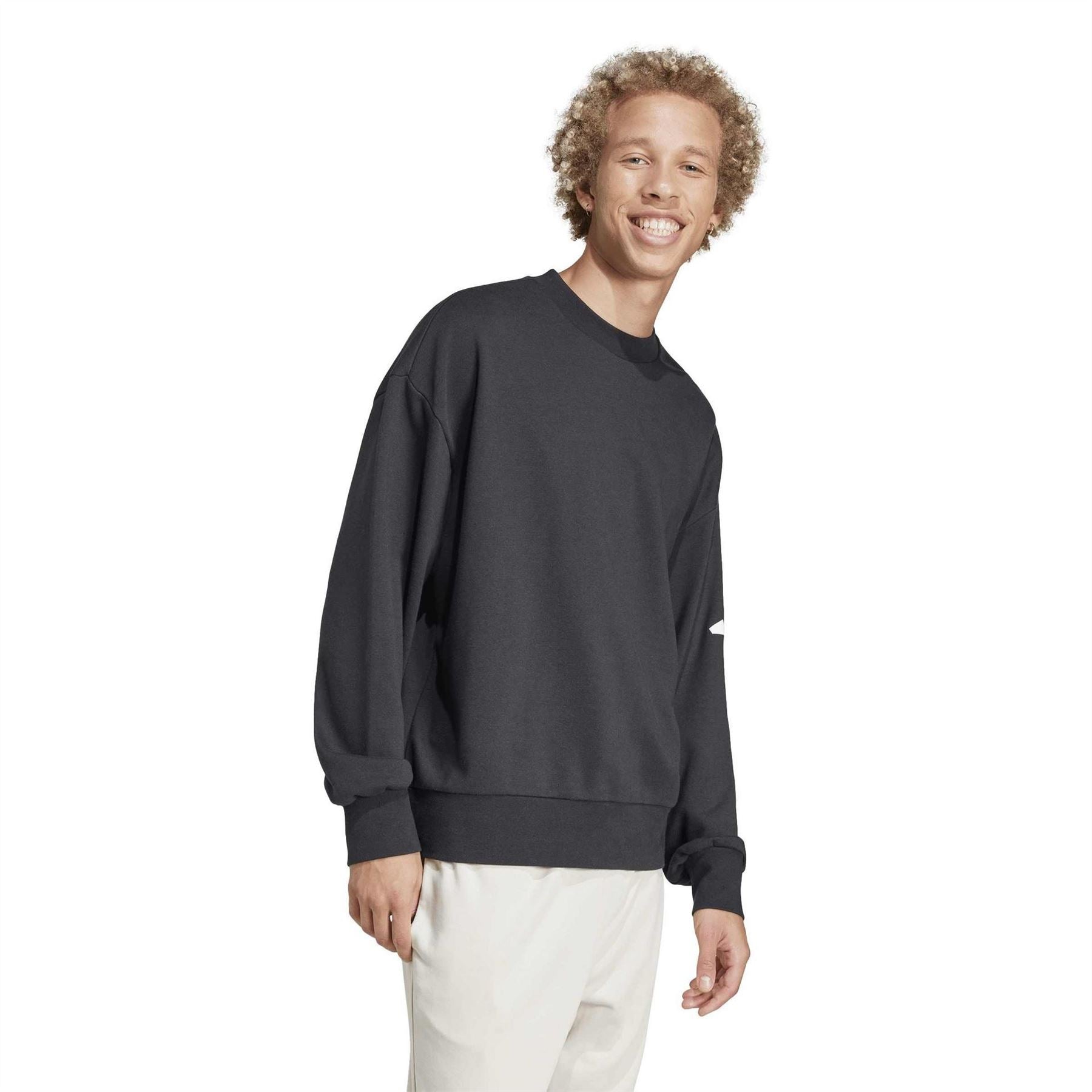 adidas Crew Neck Drop Shoulder Long Sleeve Relaxed Fit Sweatshirt