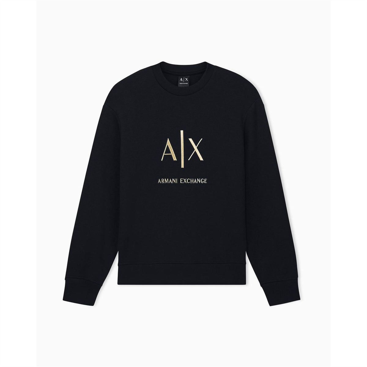 Armani Exchange Embroidered Cotton Long Sleeve Crew Neck Sweatshirt