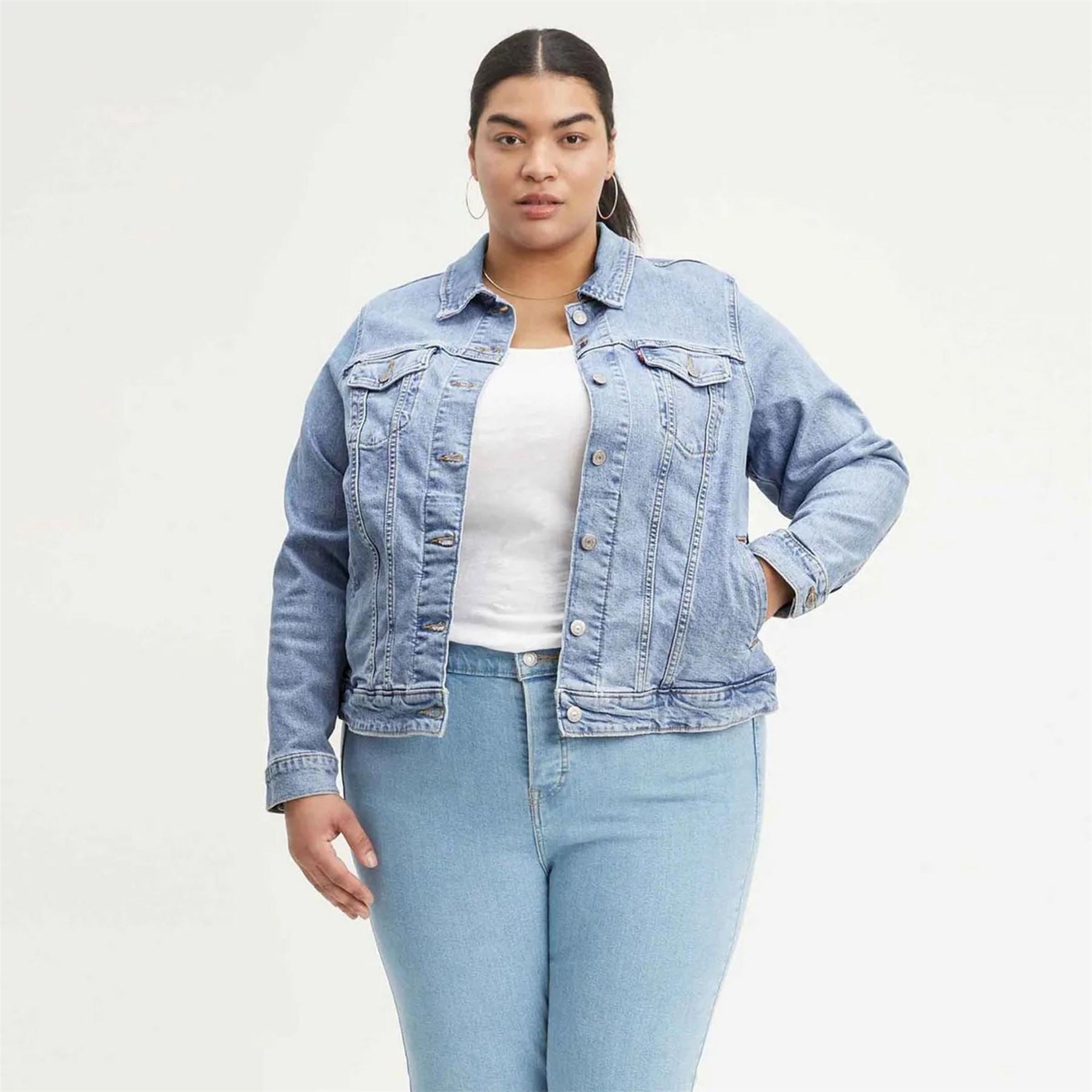 Levis Solid Patterned Denim Jacket