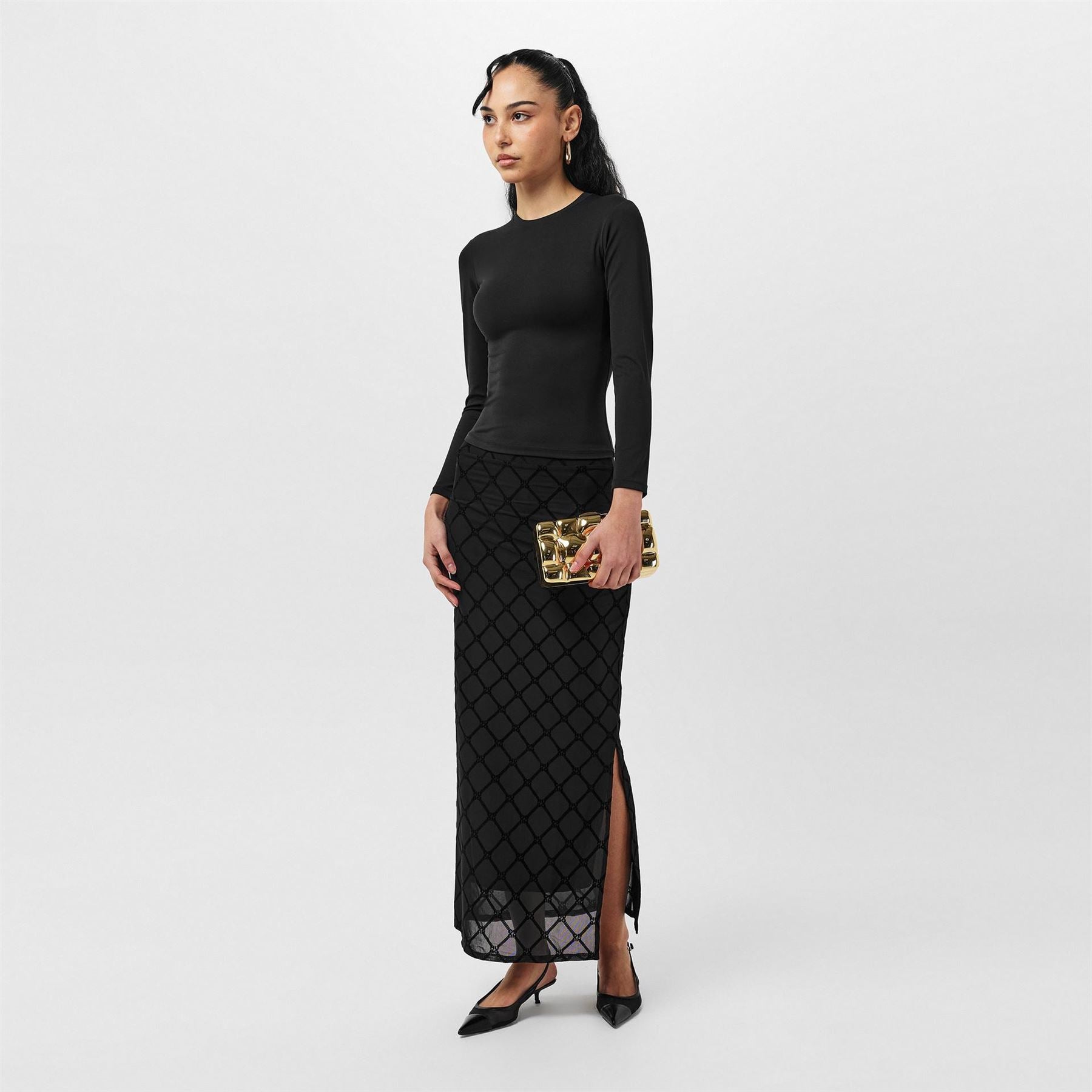 Hugo 10263420 Midi Geometric Patterned Pencil Skirt