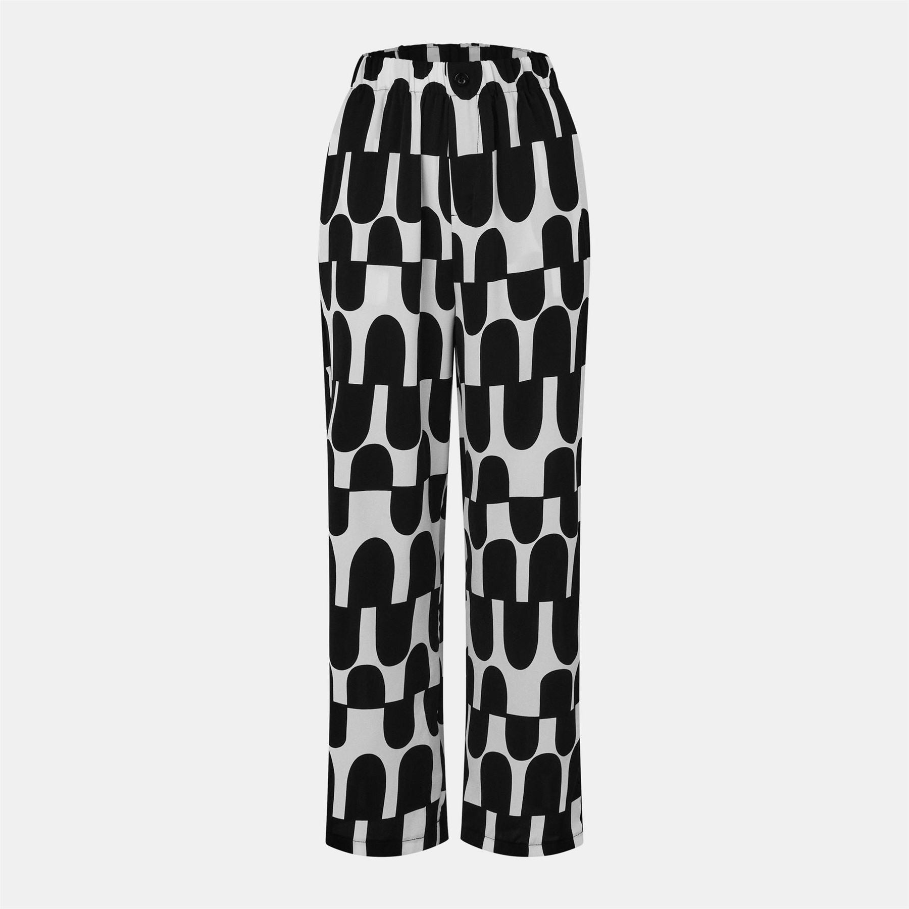 AX Paris And Cream Printed Geometric Trousers