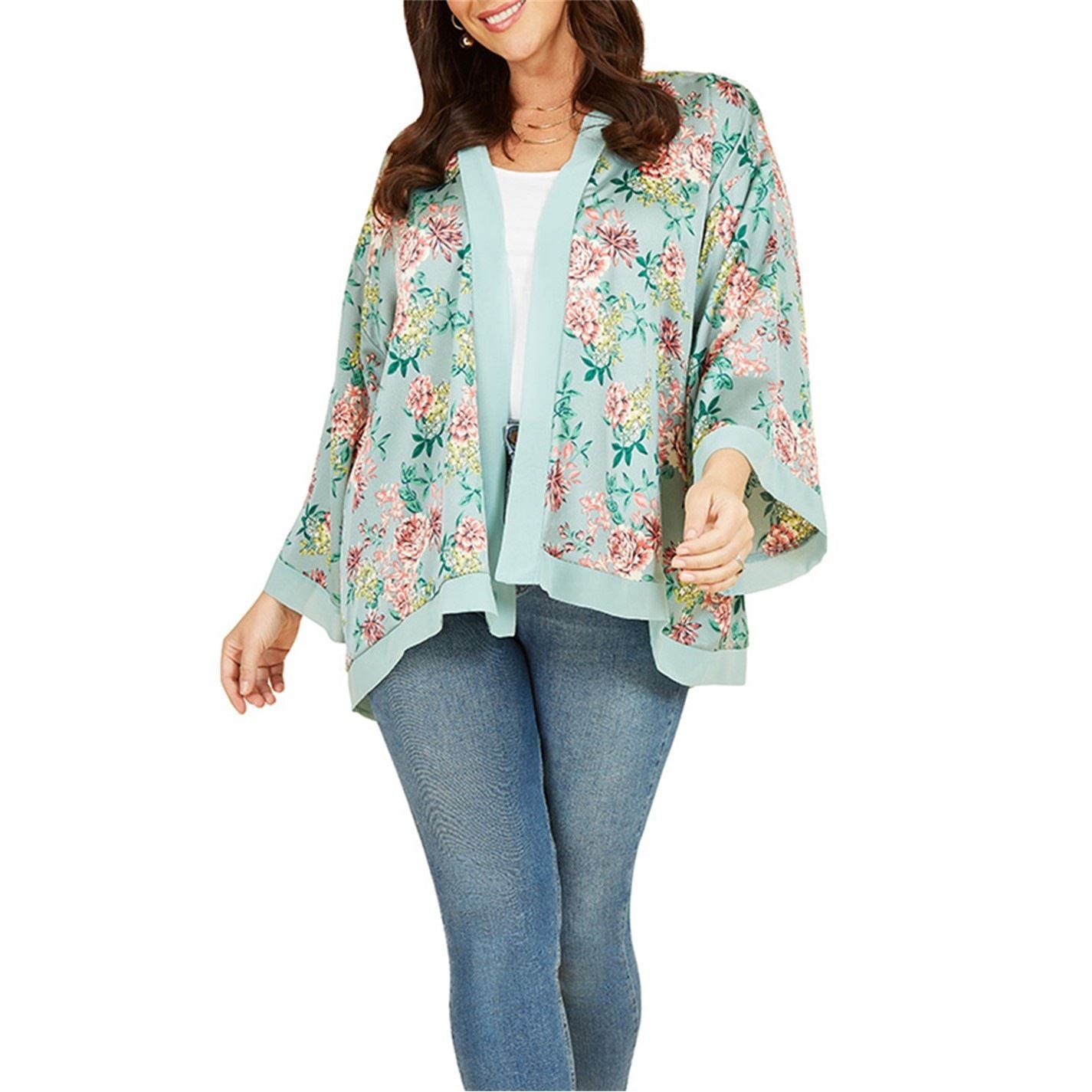 Yumi Floral Satin Kimono