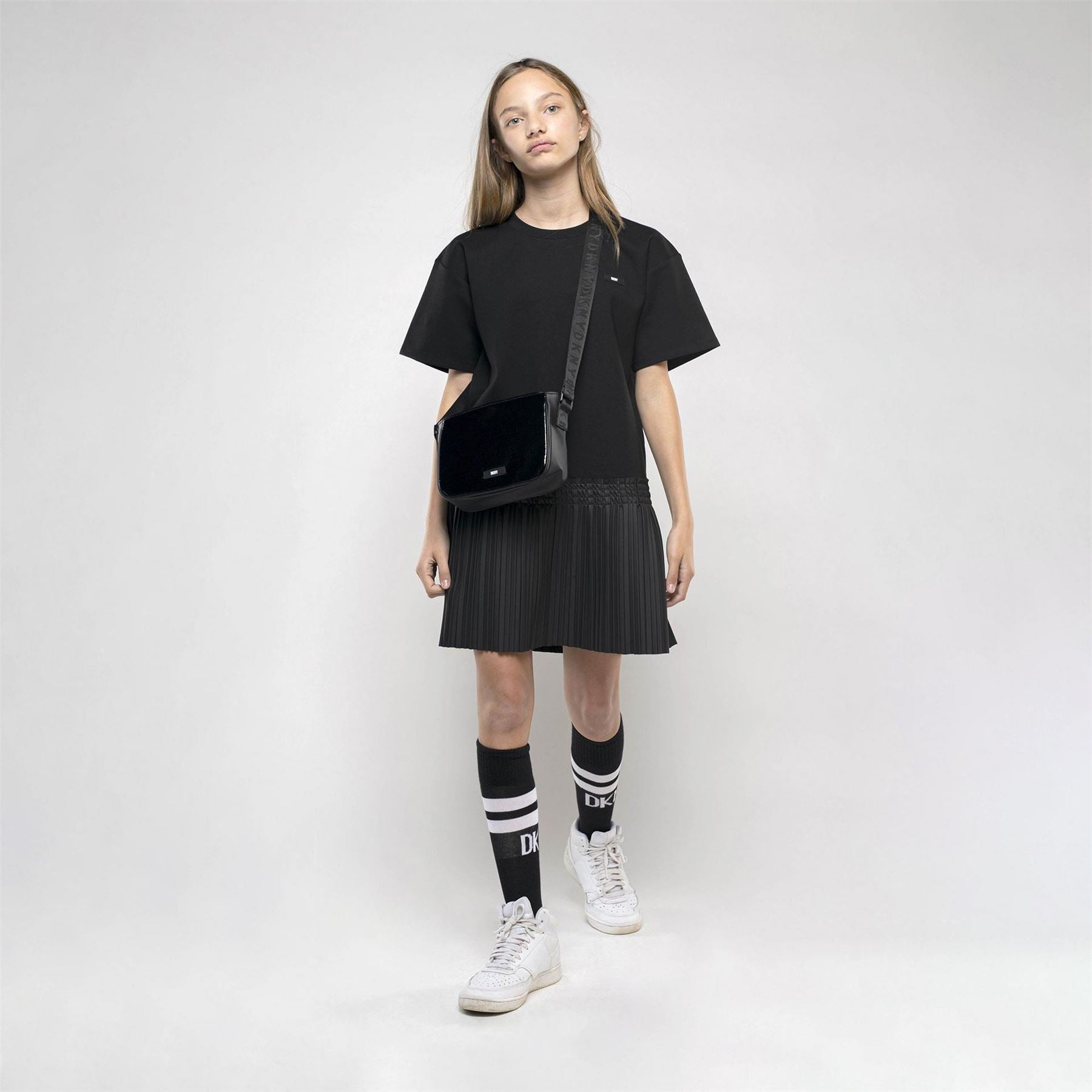 DKNY Crew Neck Mini T-Shirt Dress