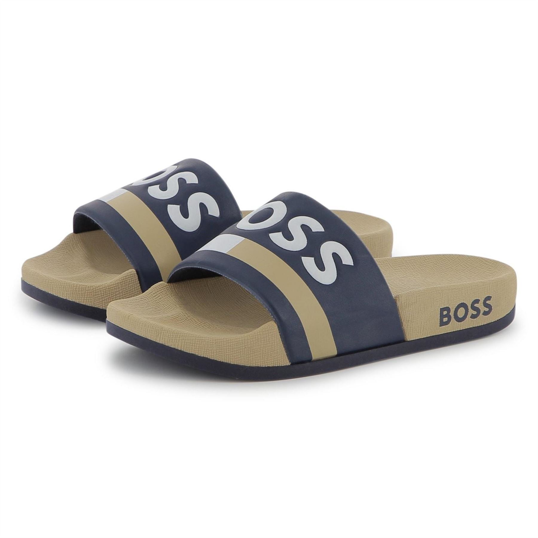 Boss Striped Sliders, Design Sandals
