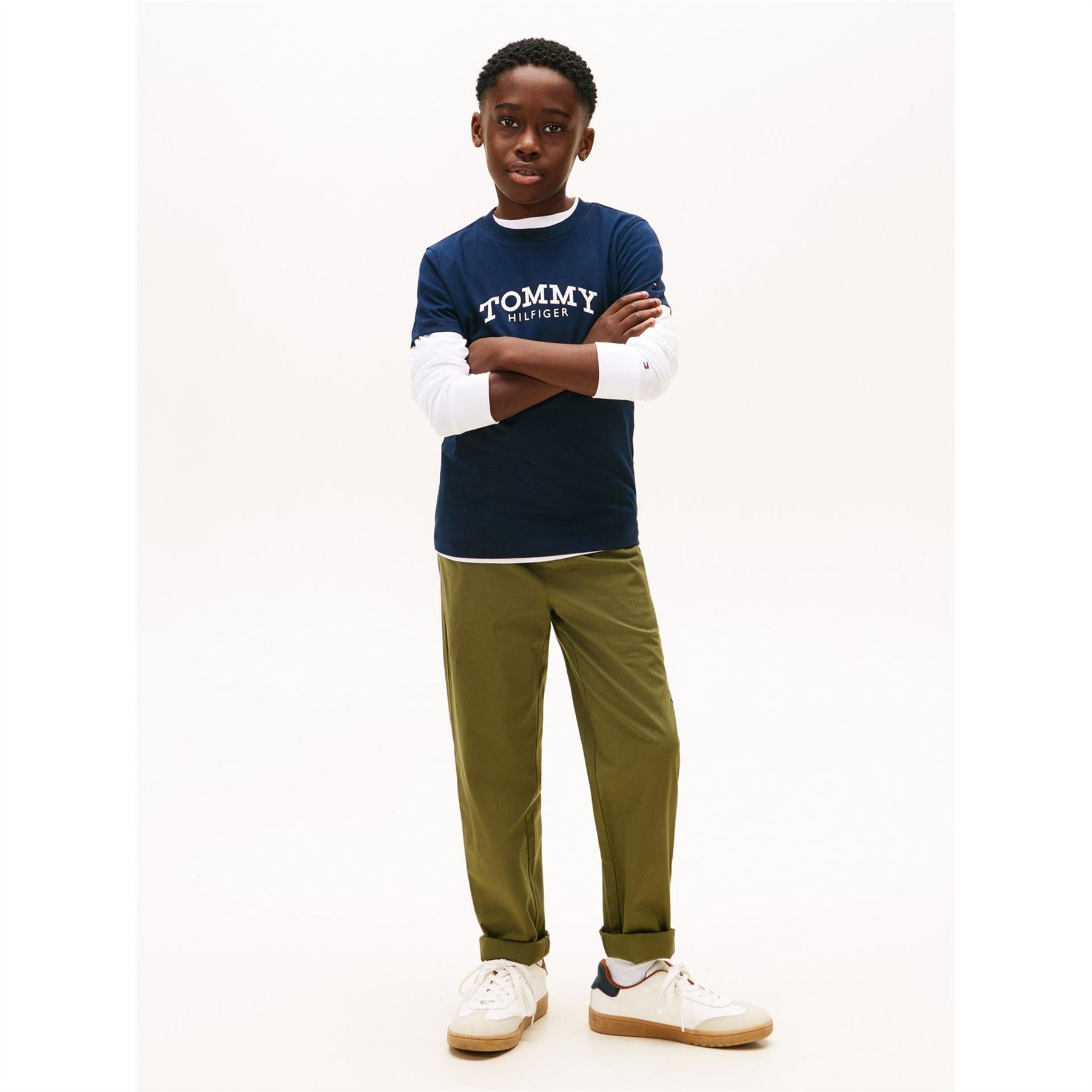 Tommy Hilfiger Lettering Crew Neck Short Sleeve Jersey T-Shirt