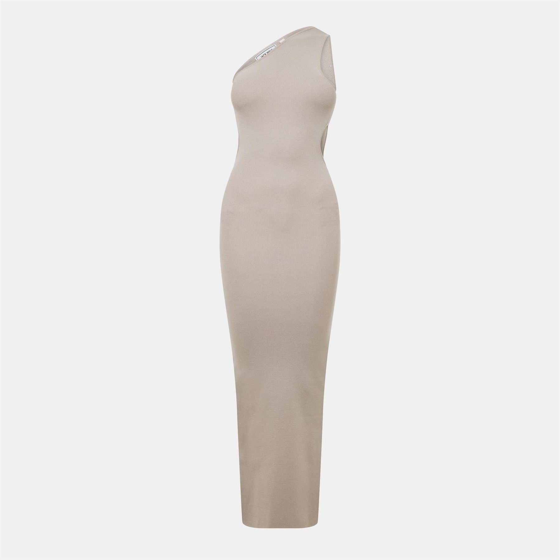 Jack Wills Knitted Asymmetric Cut Out Midi Dress