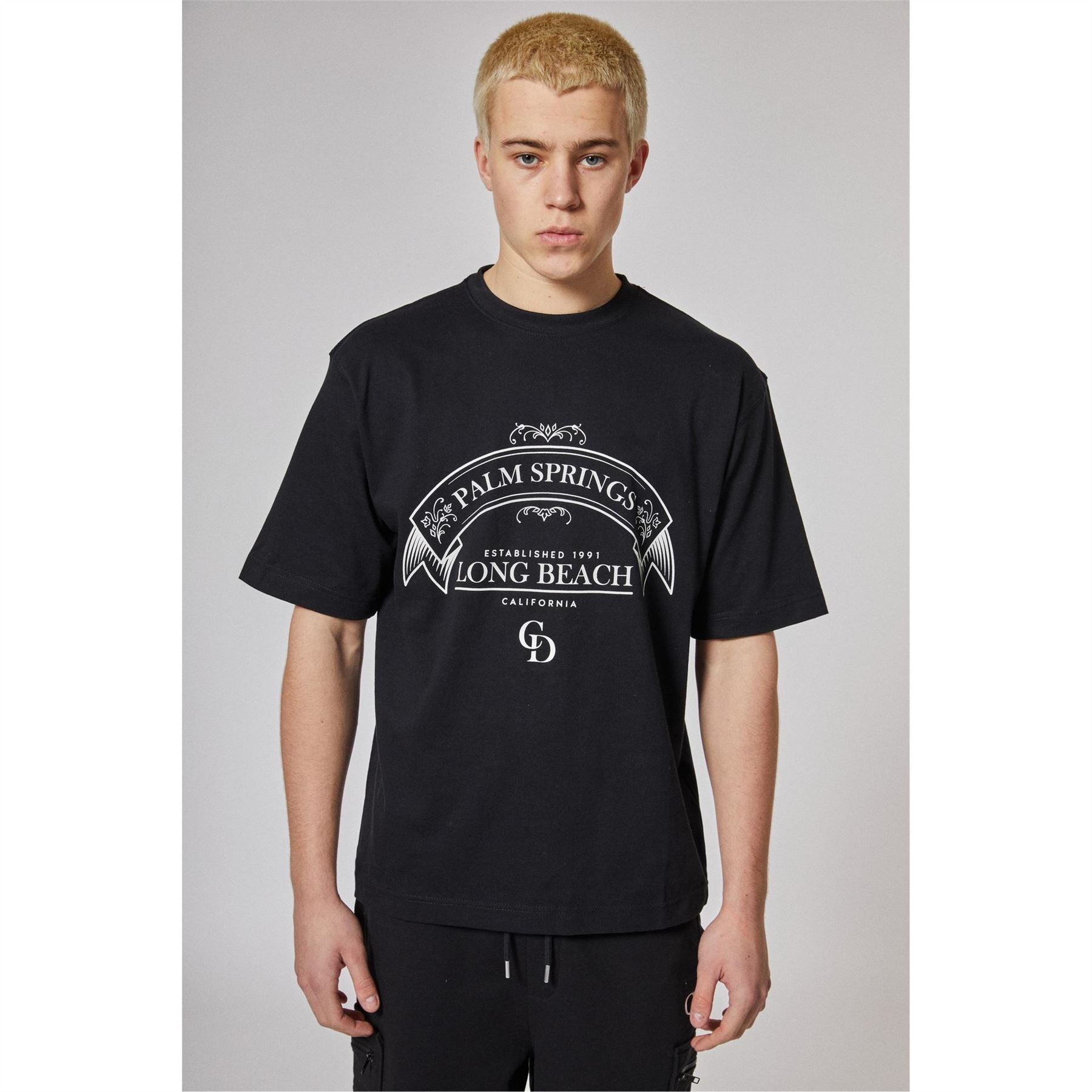 Criminal Damage Oversize Fit Lettering Crew Neck T-Shirt