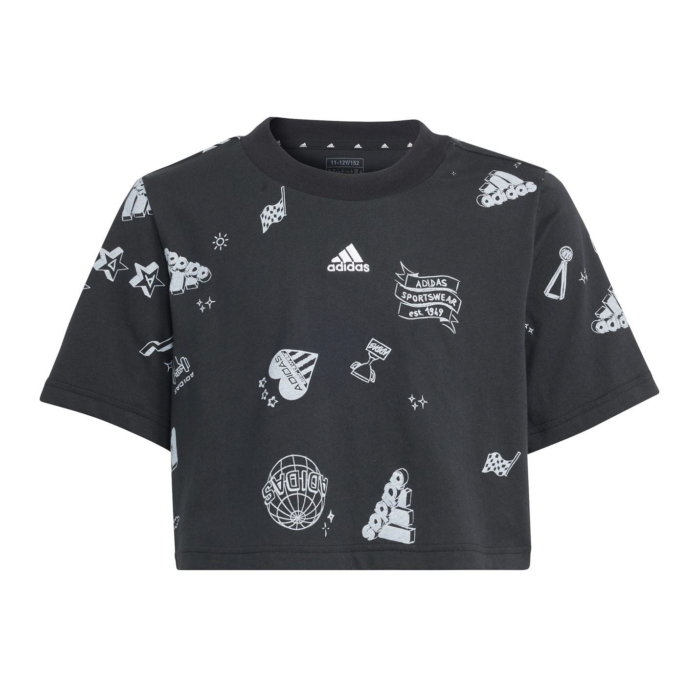 adidas Crew Neck Ribbed Collar Short Sleeve T-Shirt