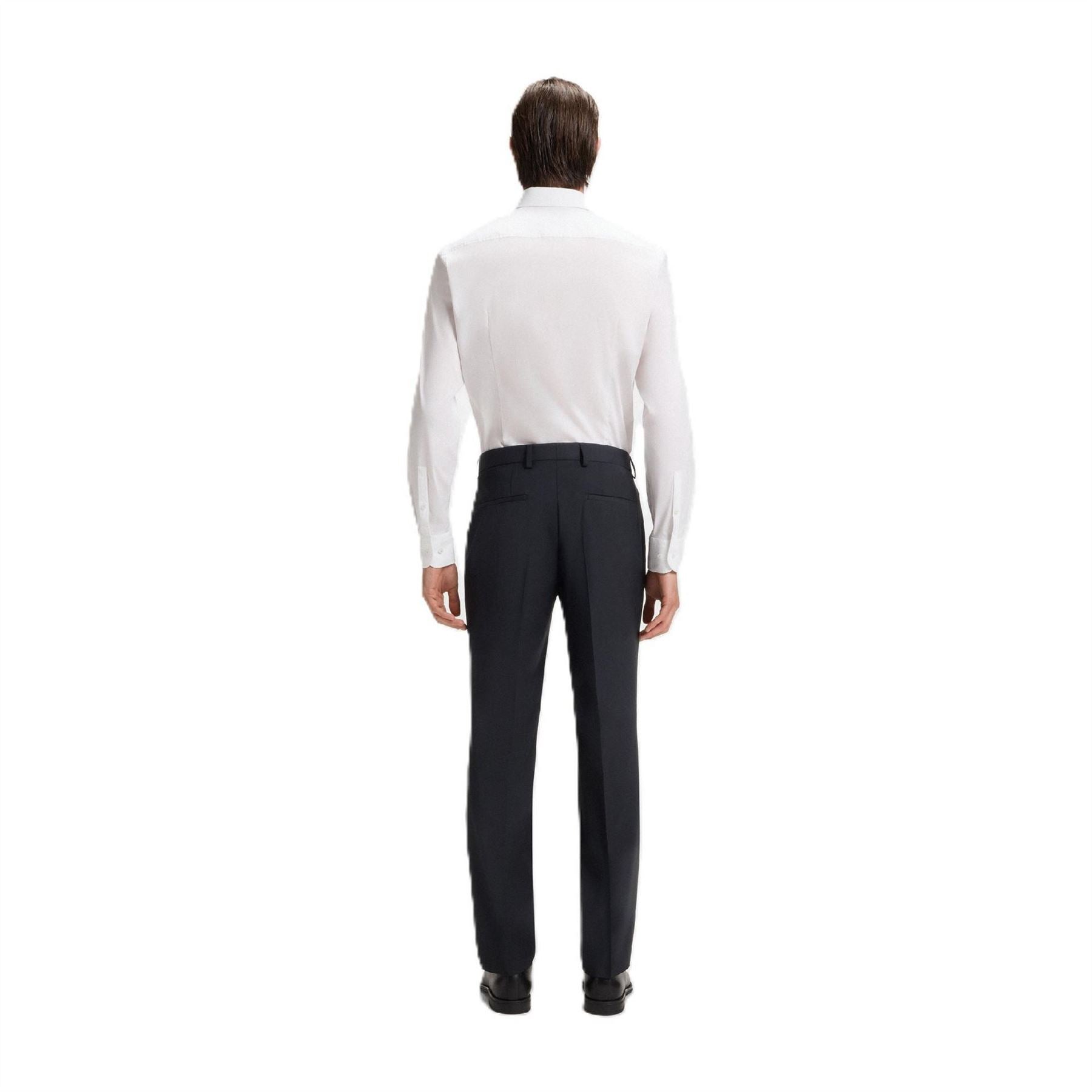 Boss Genius Solid Patterned Straight Leg Trousers