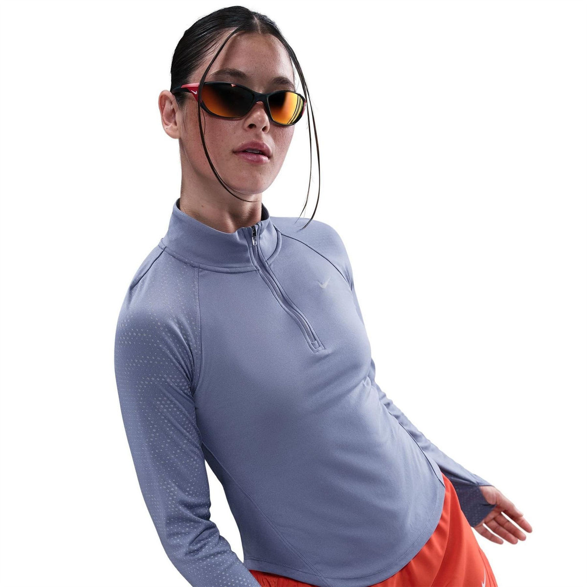 Nike Tech Mock Zip Neck Long Sleeve Athletic Top