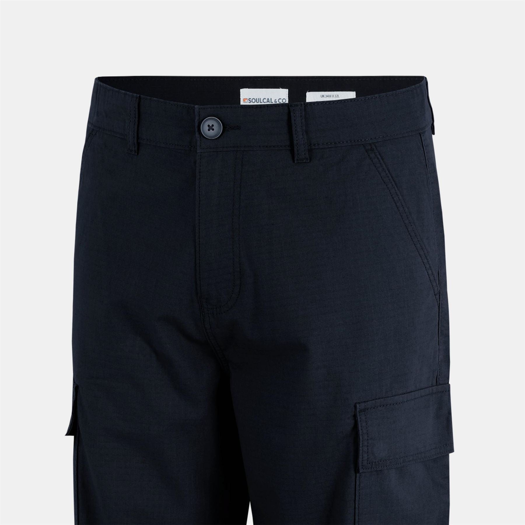SoulCal Rip Solid Patterned Straight Cargo Trousers