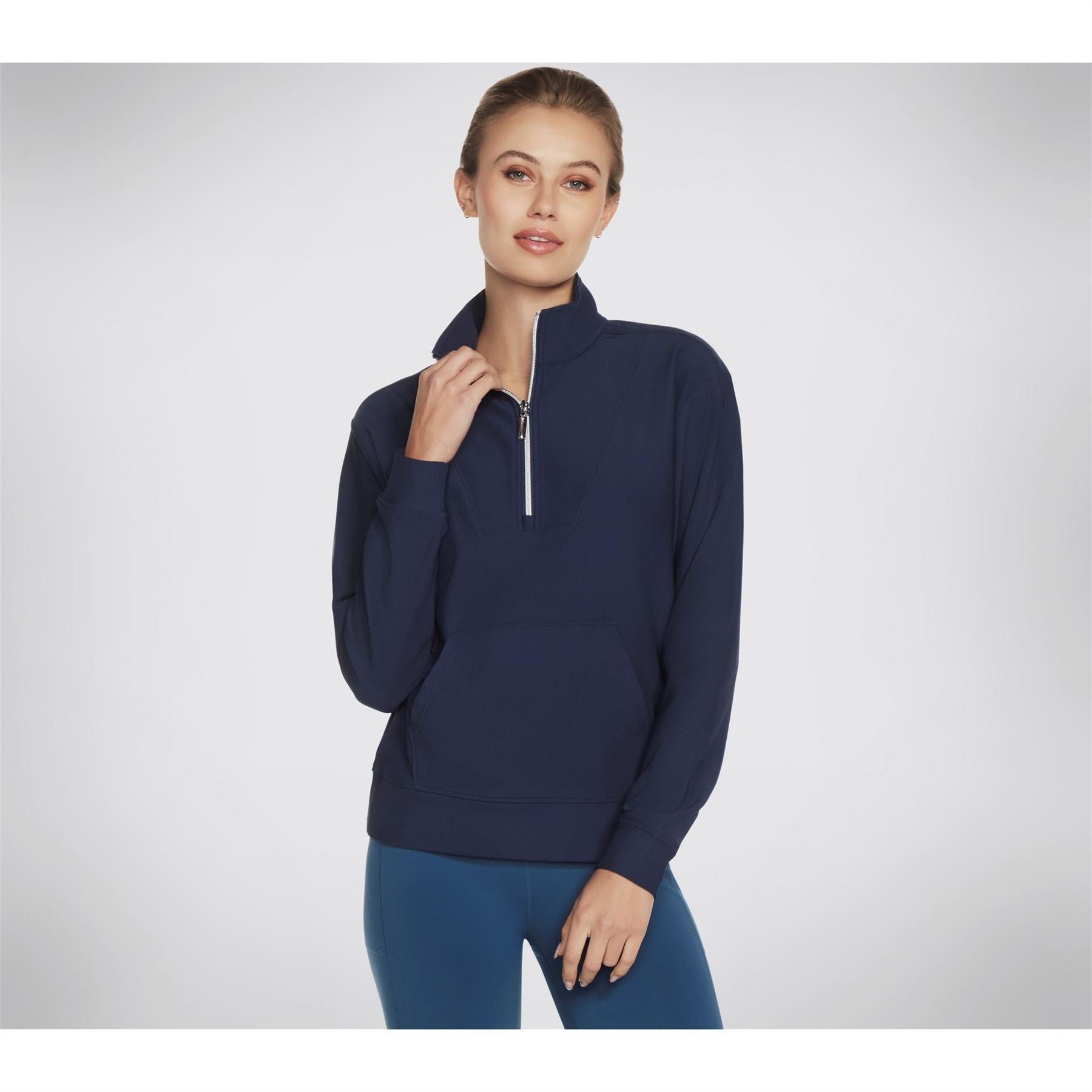 Skechers Womens Goluxe Rib 1 4 Zip Fleece