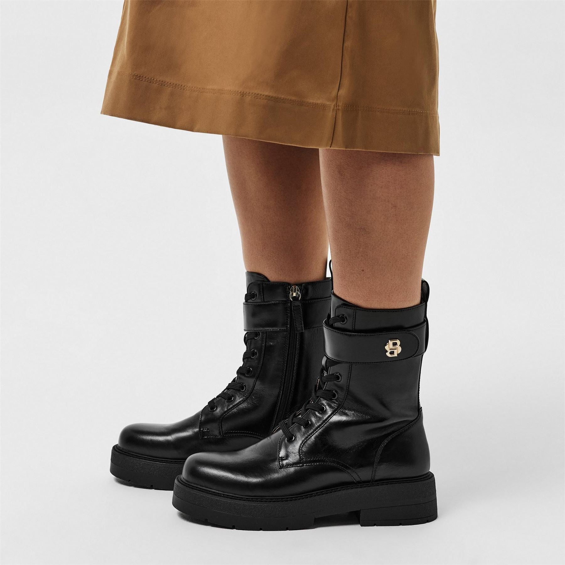 Boss Rebby Block Heel Motorcycle  Boots