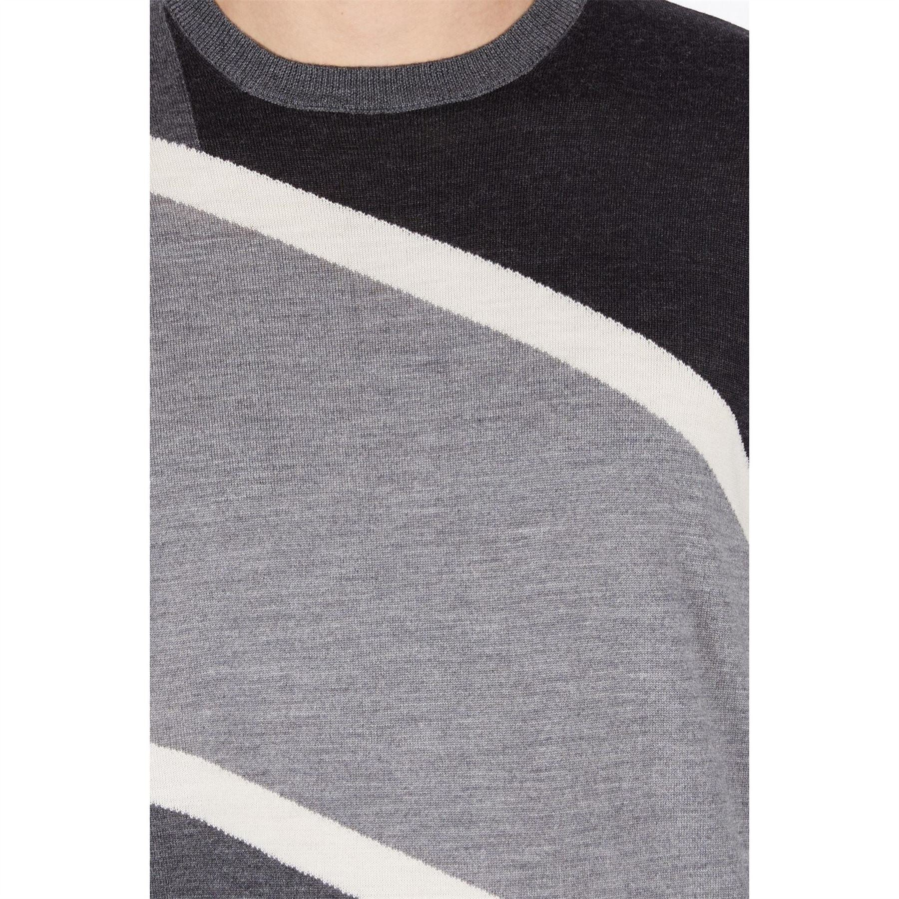 Emporio Armani Frill Strap Crew Neck Regular Fit Sweater