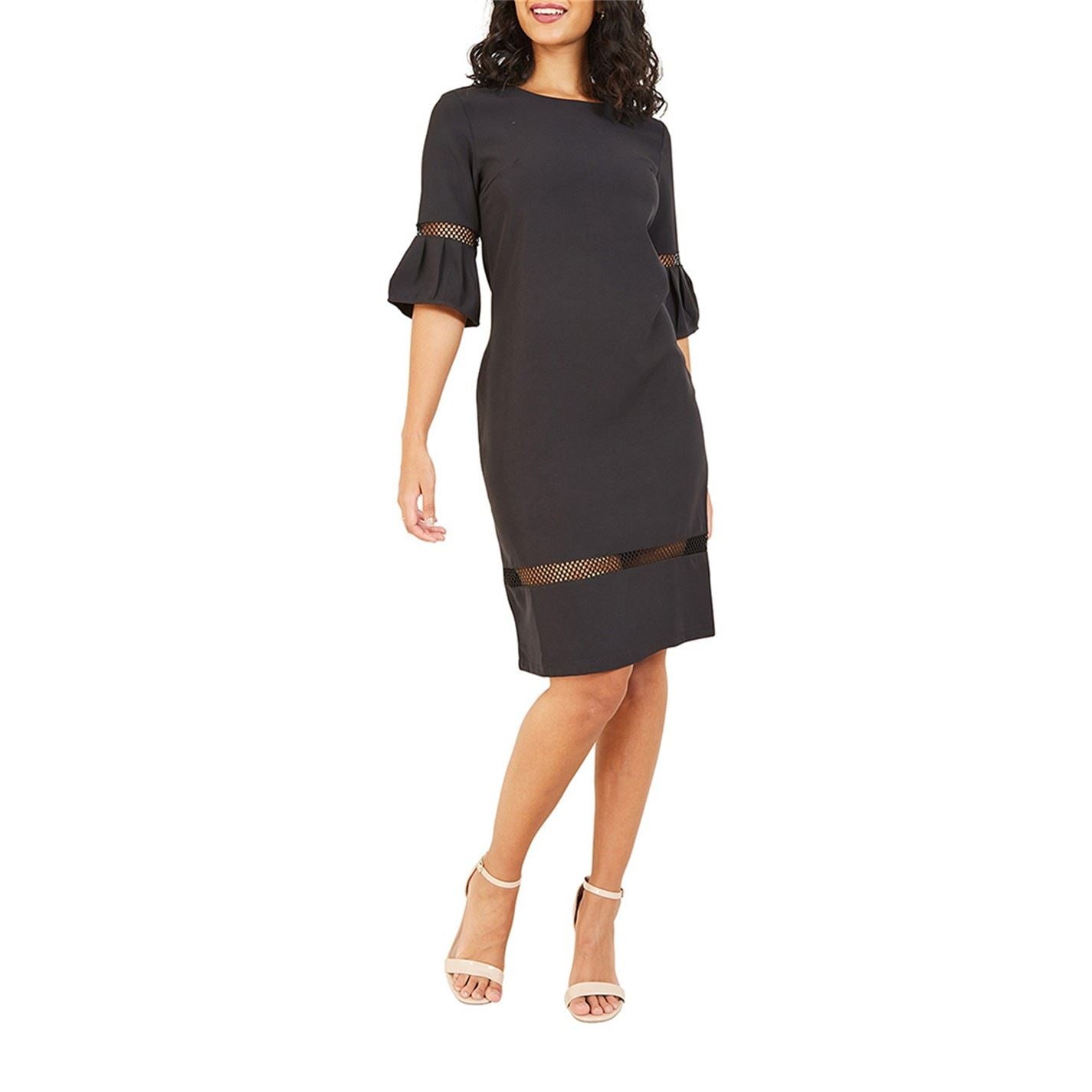Yumi Insert Fitted Dress In Black
