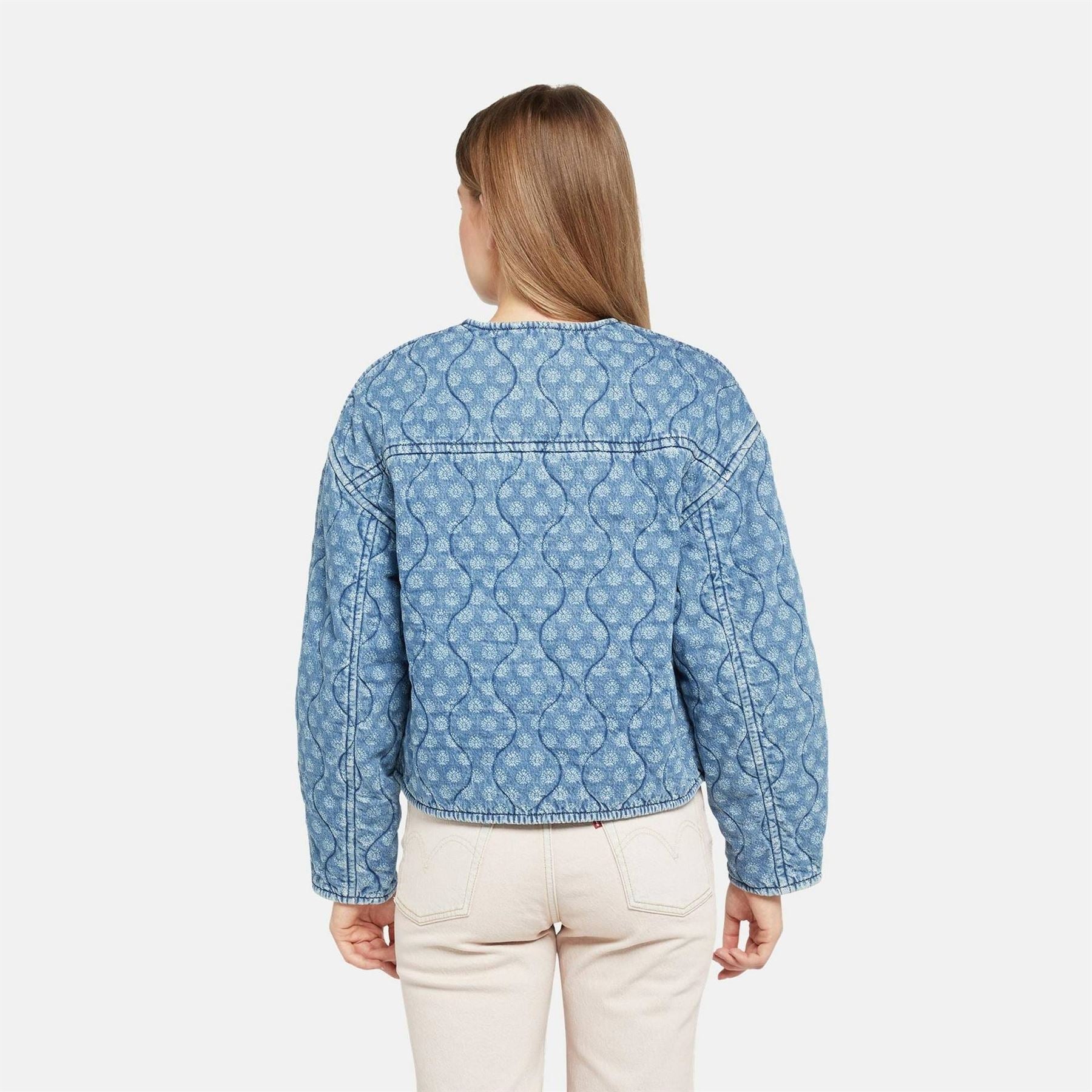 Levis Rumer Snap Button Geometric Patterned Quilted Liner Jacket