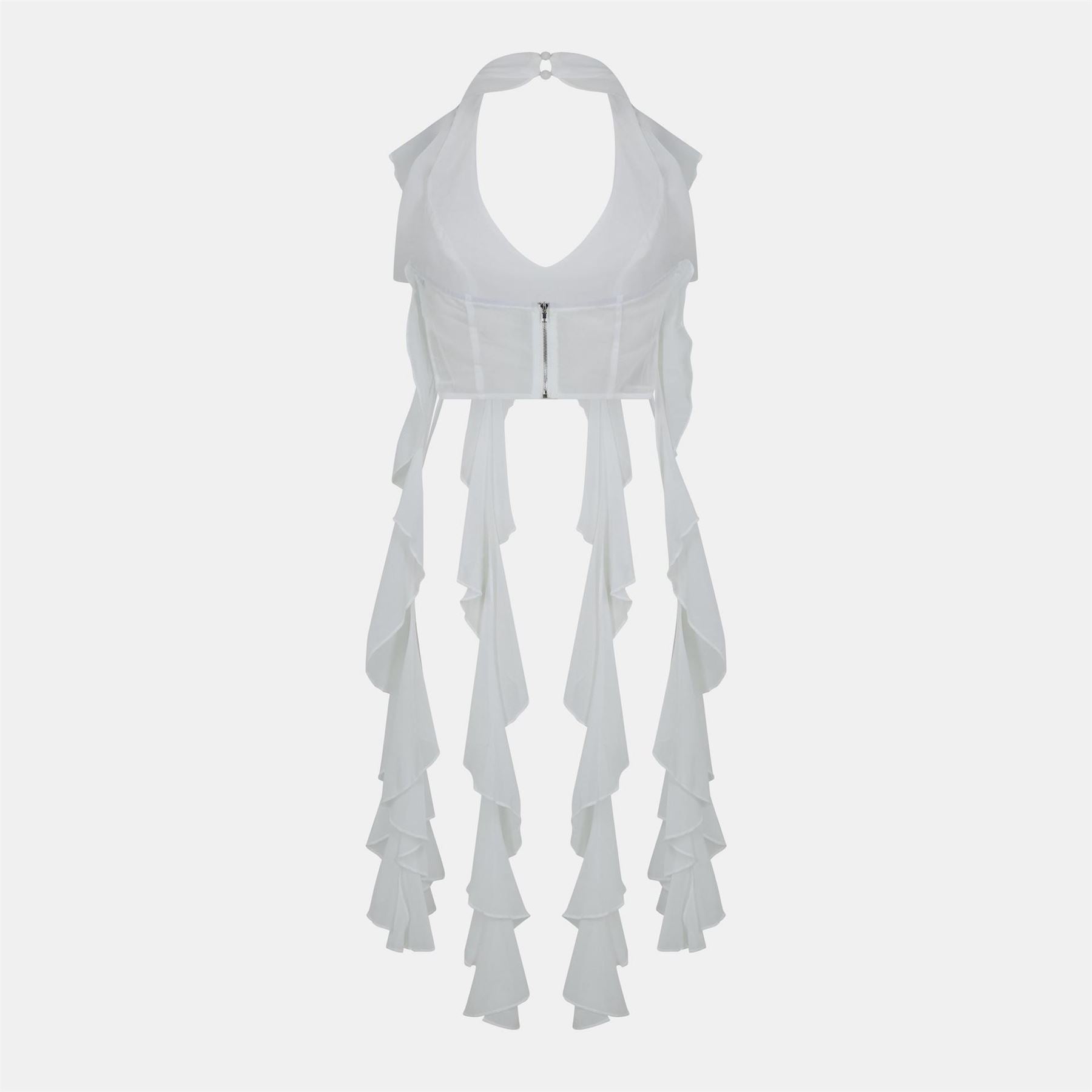 Missy Empire Halter Frill Detail Top