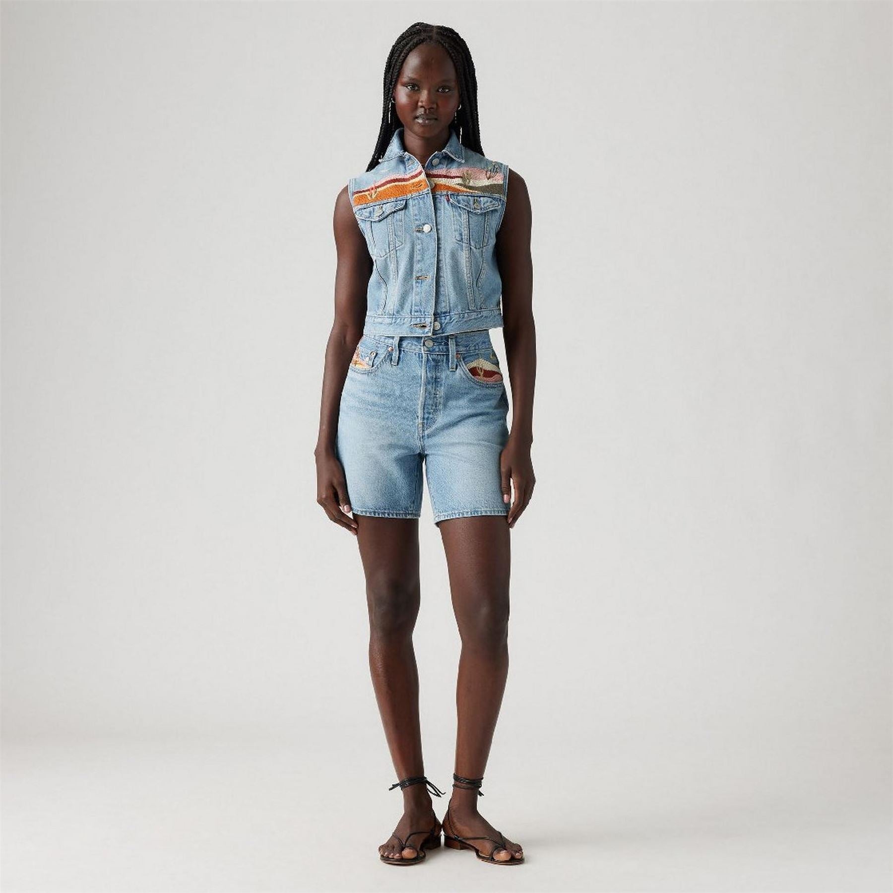 Levis 501 Mid Thigh Short Lunar Blac
