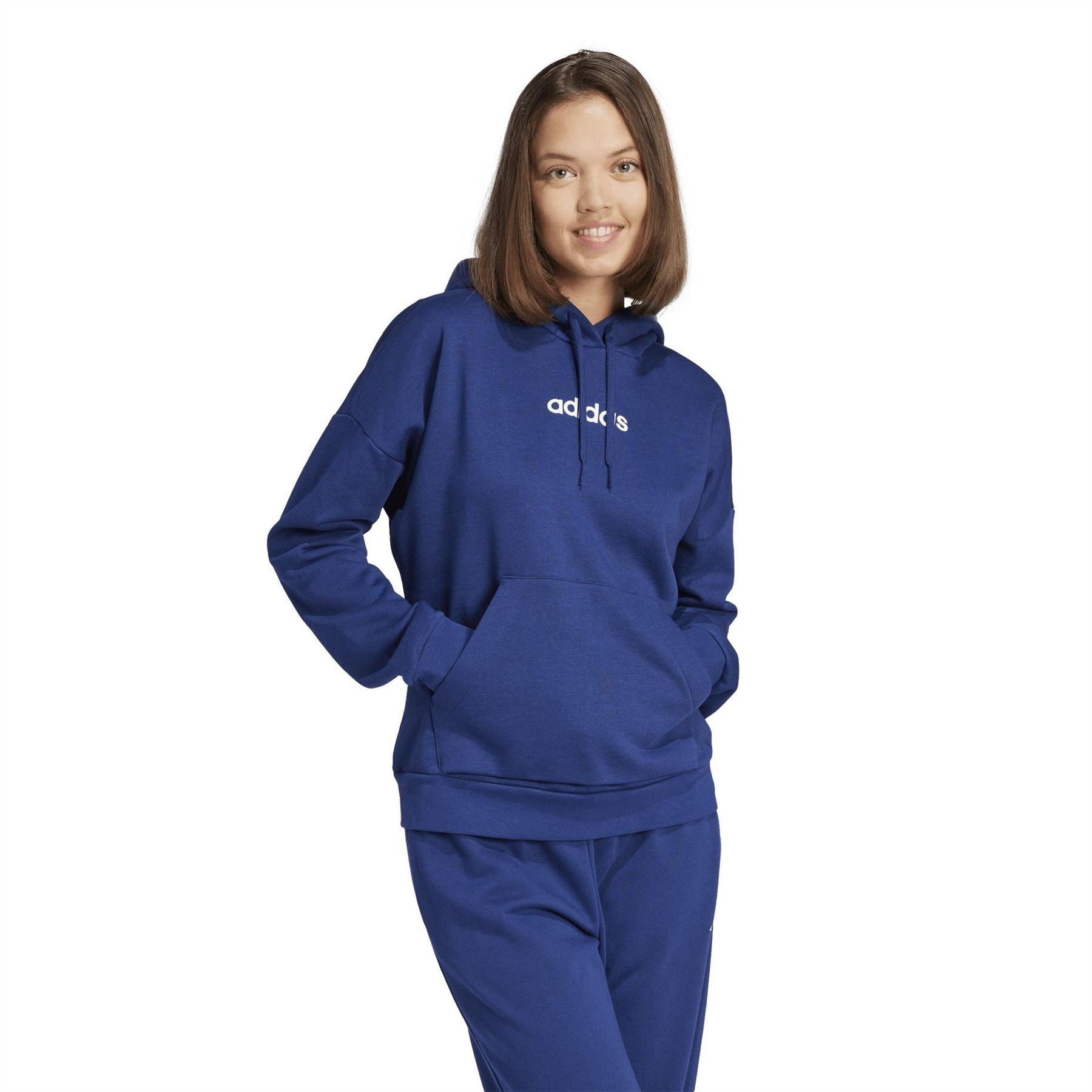 adidas Womens Essentials Linear Fleece Hoodie
