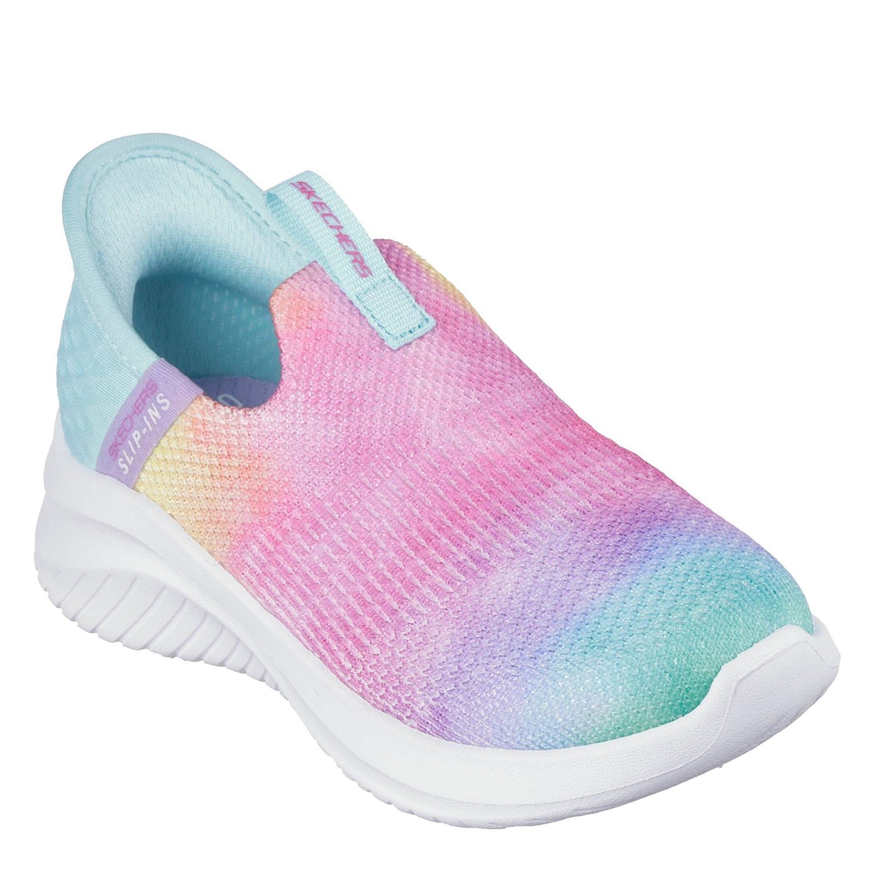 Skechers Ins Stretch Fit Multi Print Kn Slip On Trainers Unisex Kids