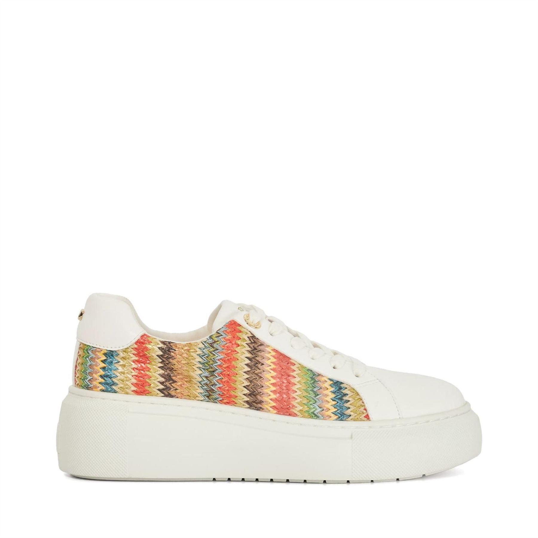 Dune London Chevron Patterned Platform Lace-Up Sneakers