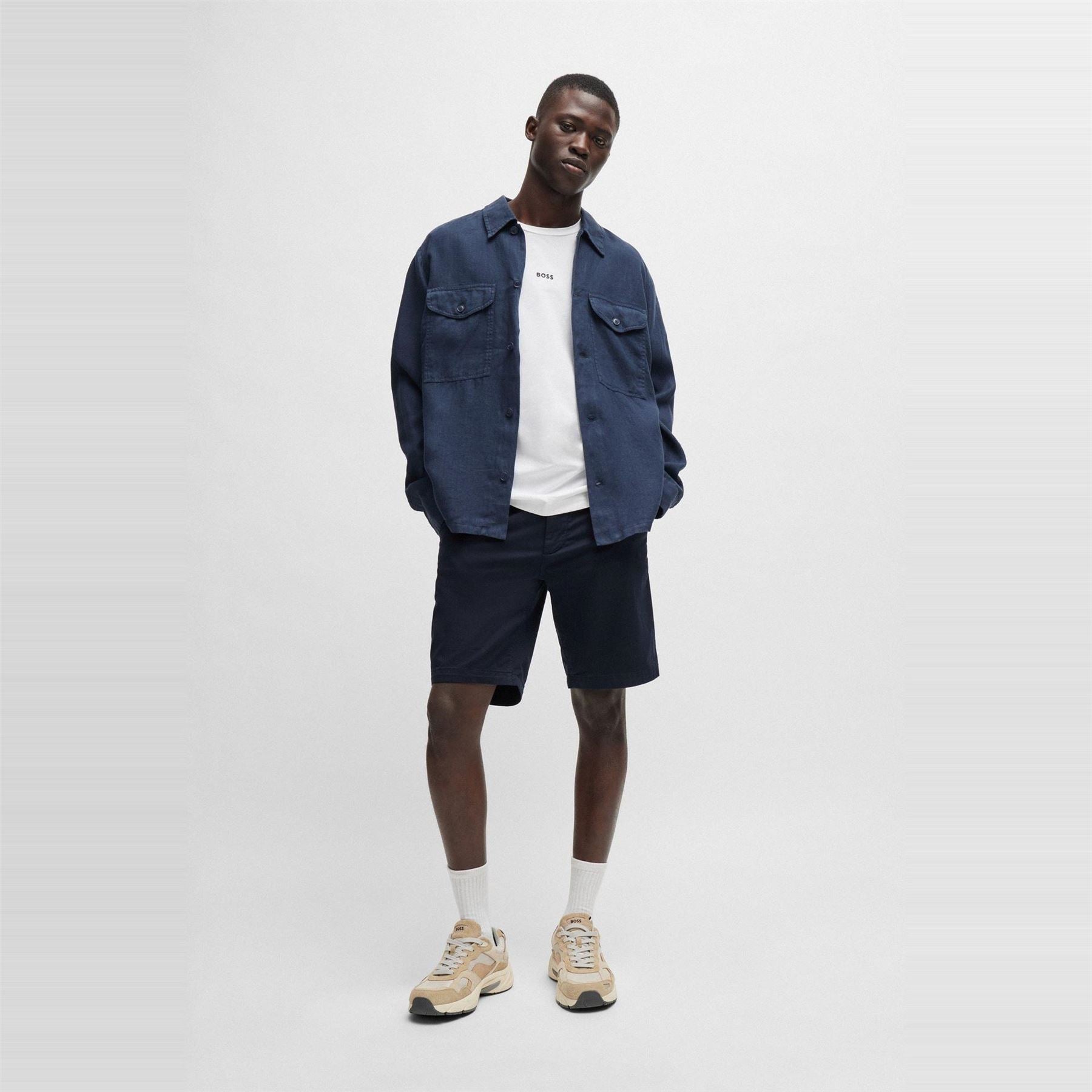 Boss Chinoslim Soft Cotton Blend Shorts