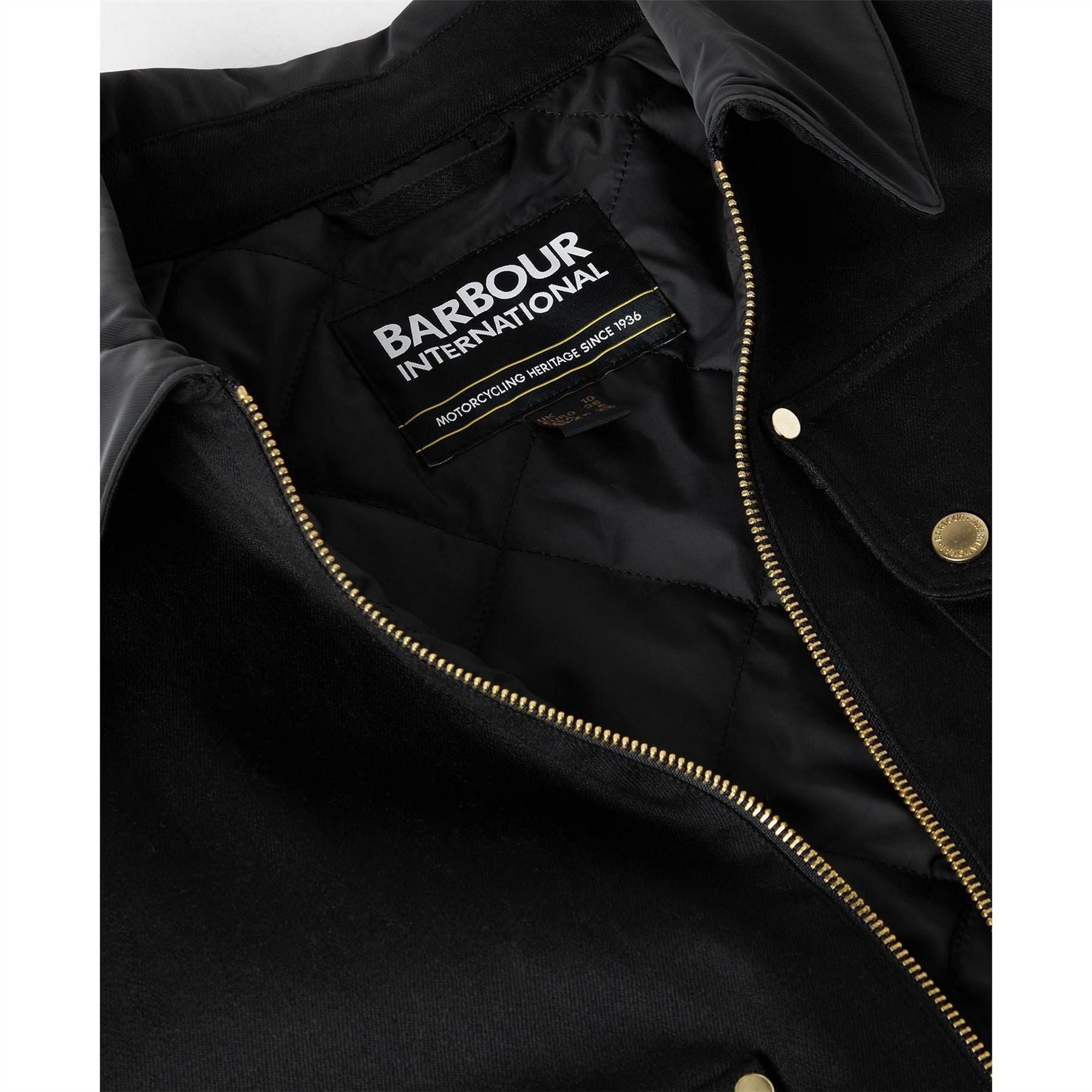 Barbour International Warlock Heavy Cotton Faux Velvet Collar Boxy Coach Jacket