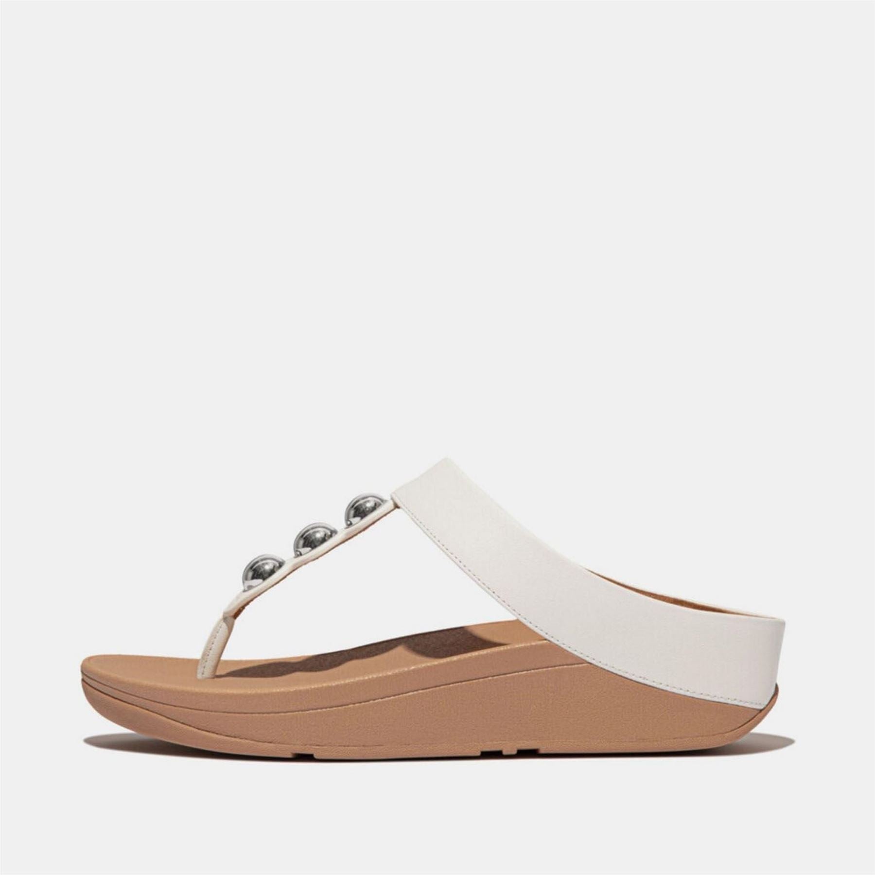 FitFlop Mirror Dome Leather Toe Post Sandals