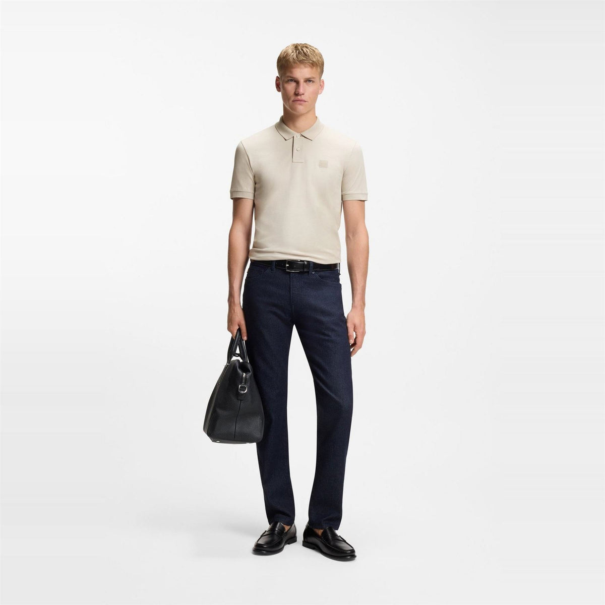 Boss Collared Neck Button Placket Polo Shirt