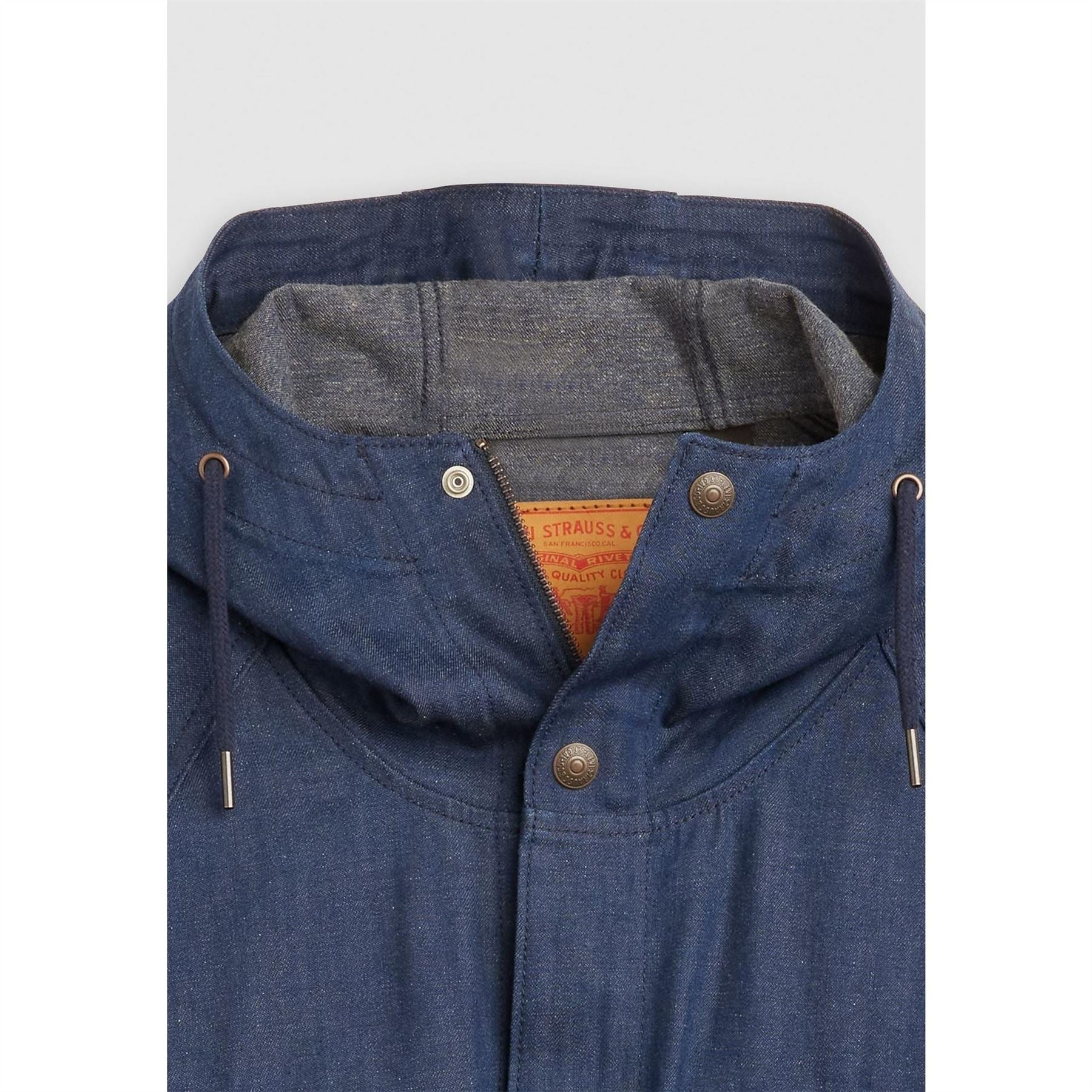Levis X Oasis Hooded Denim Long Sleeve Parka