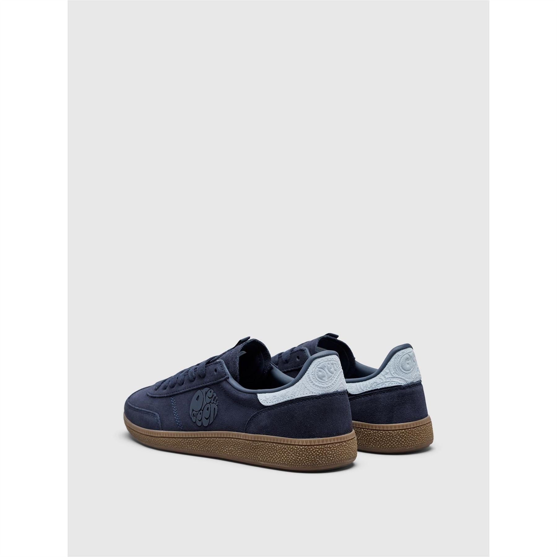 Pretty Green Suede Round Toe Flat Heel Trainers