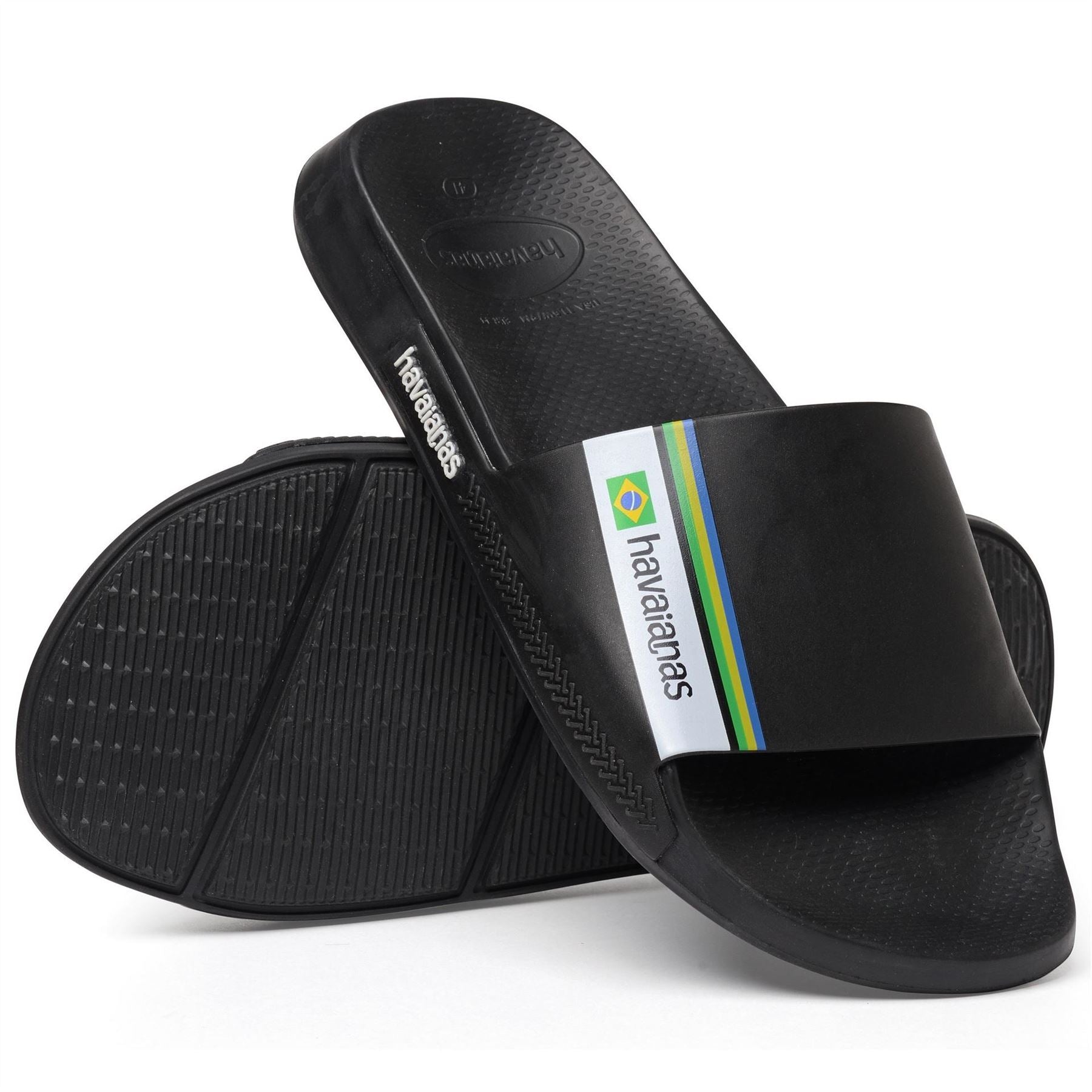 Havaianas Hav. Slide Brasil Black 33 34 Flip Flops Womens