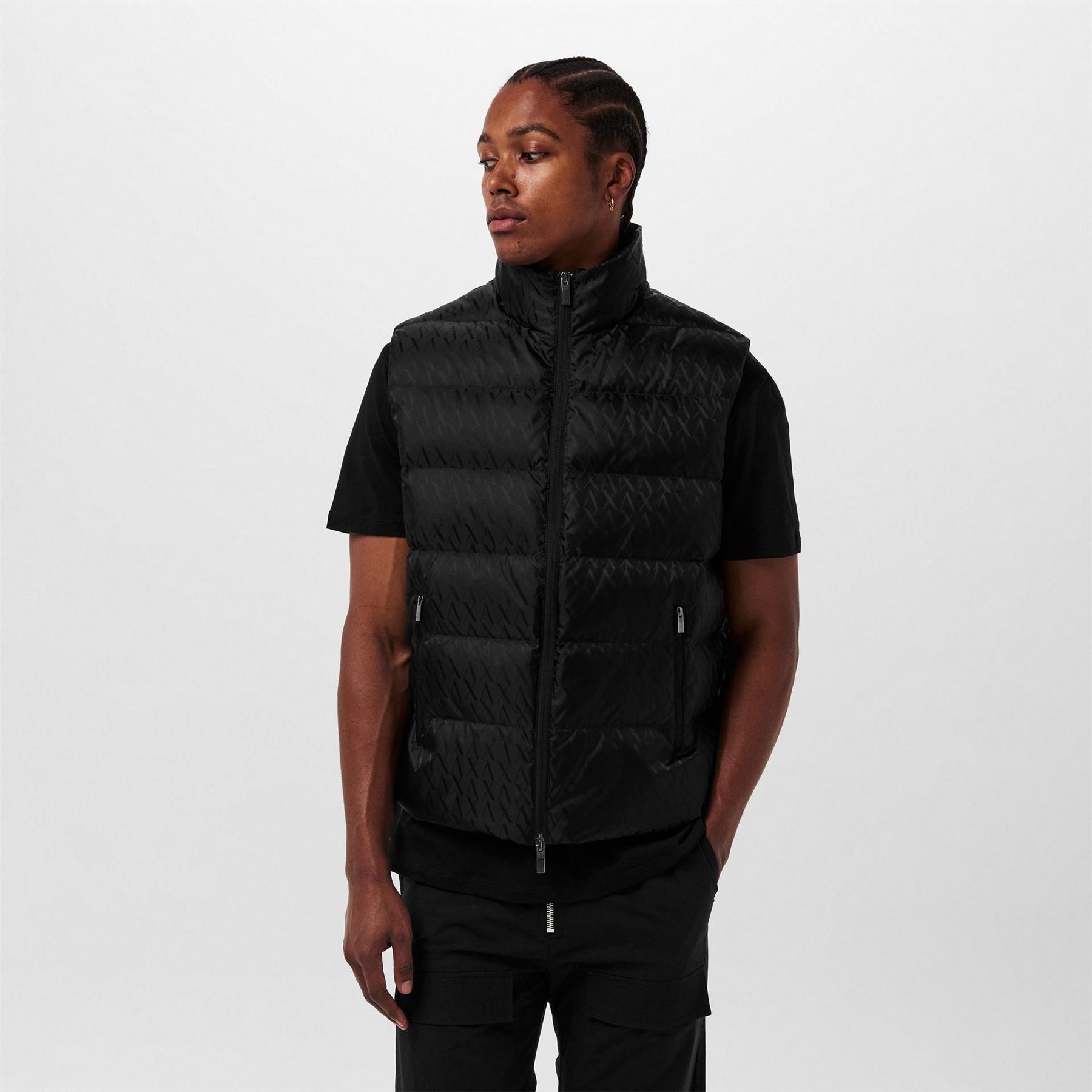 Armani Exchange Exchange All Over Logo Zip Pocket Gilet