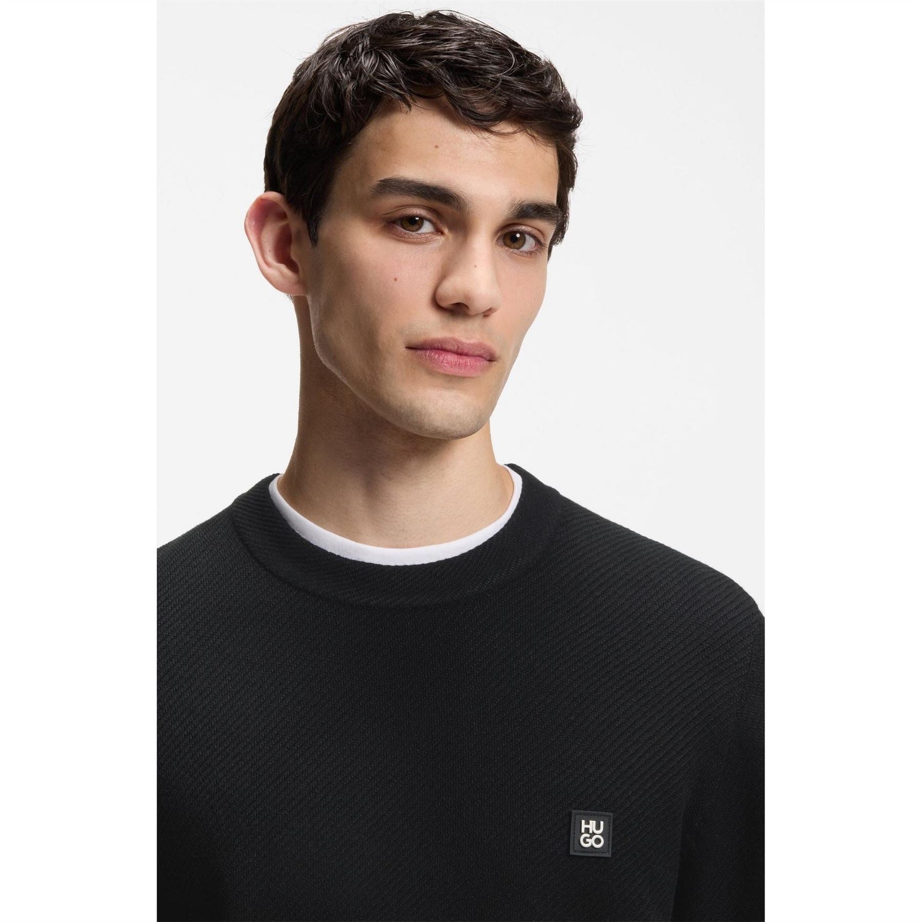 Hugo HUGO Crew Neck Wool Jumper with Logo Detail (Setal)
