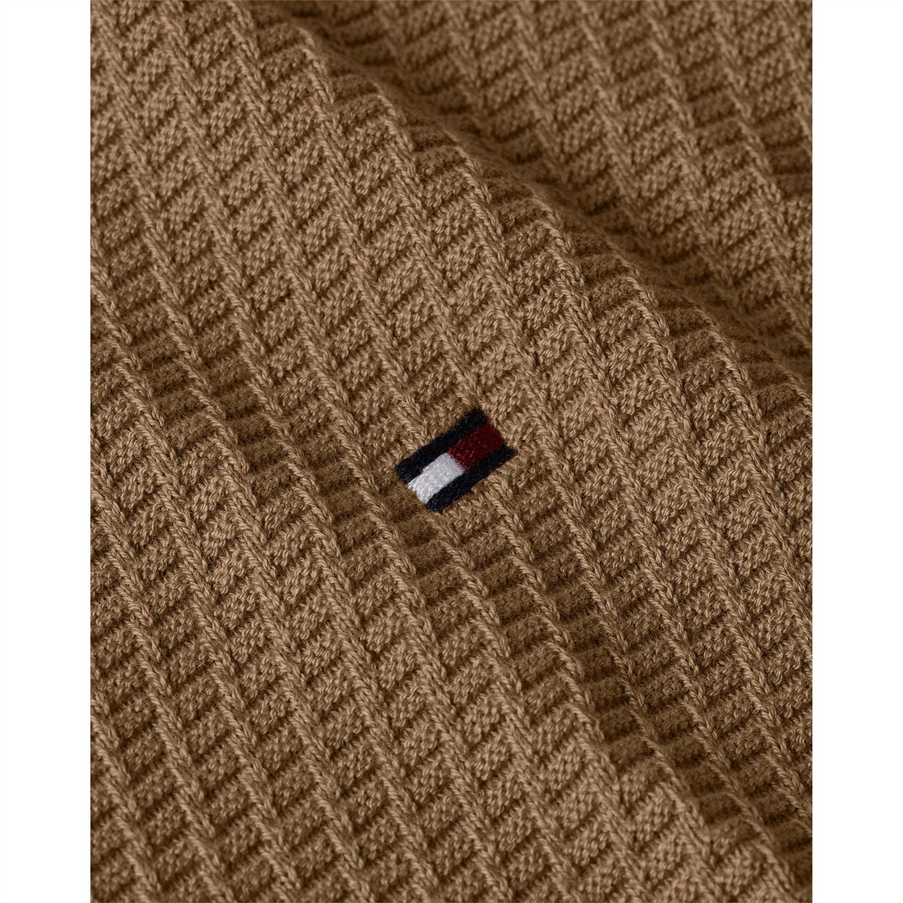 Tommy Hilfiger Crew Neck Ribbed Collar Long Sleeve Sweater