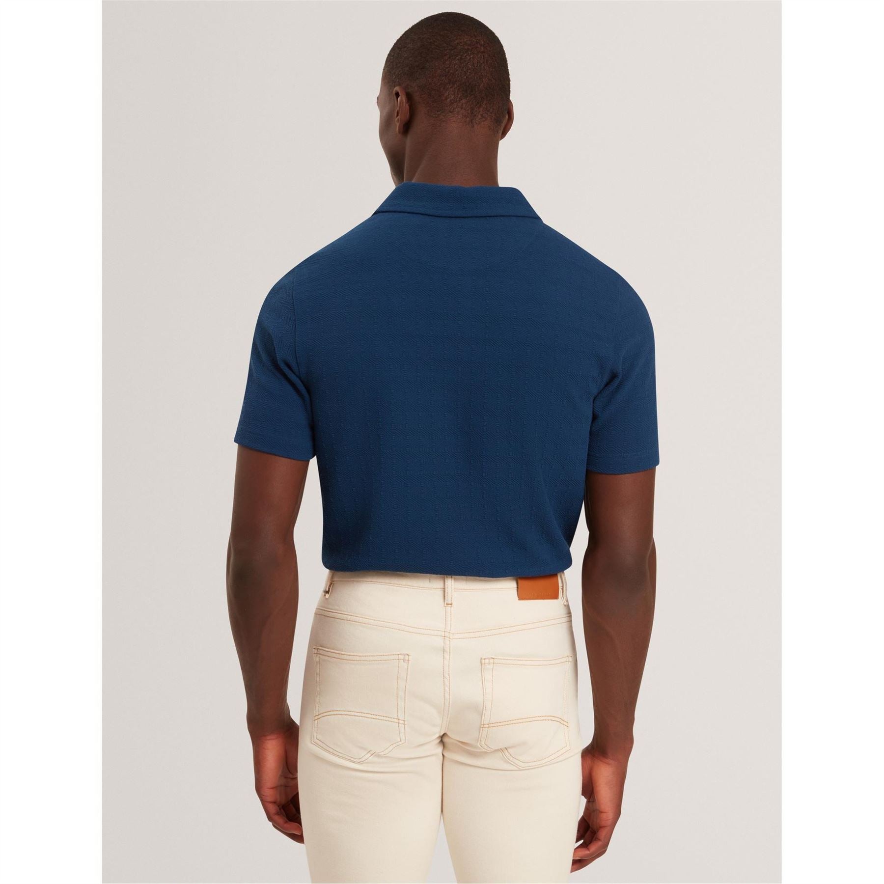 Ted Baker Textured Collared Neck Short Sleeve Polo Shirt