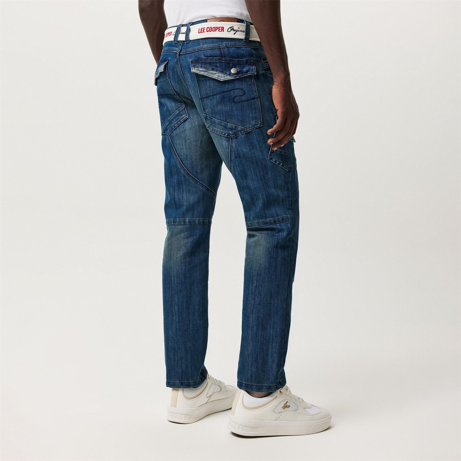 Lee Cooper Mens Belted Cargo Jeans