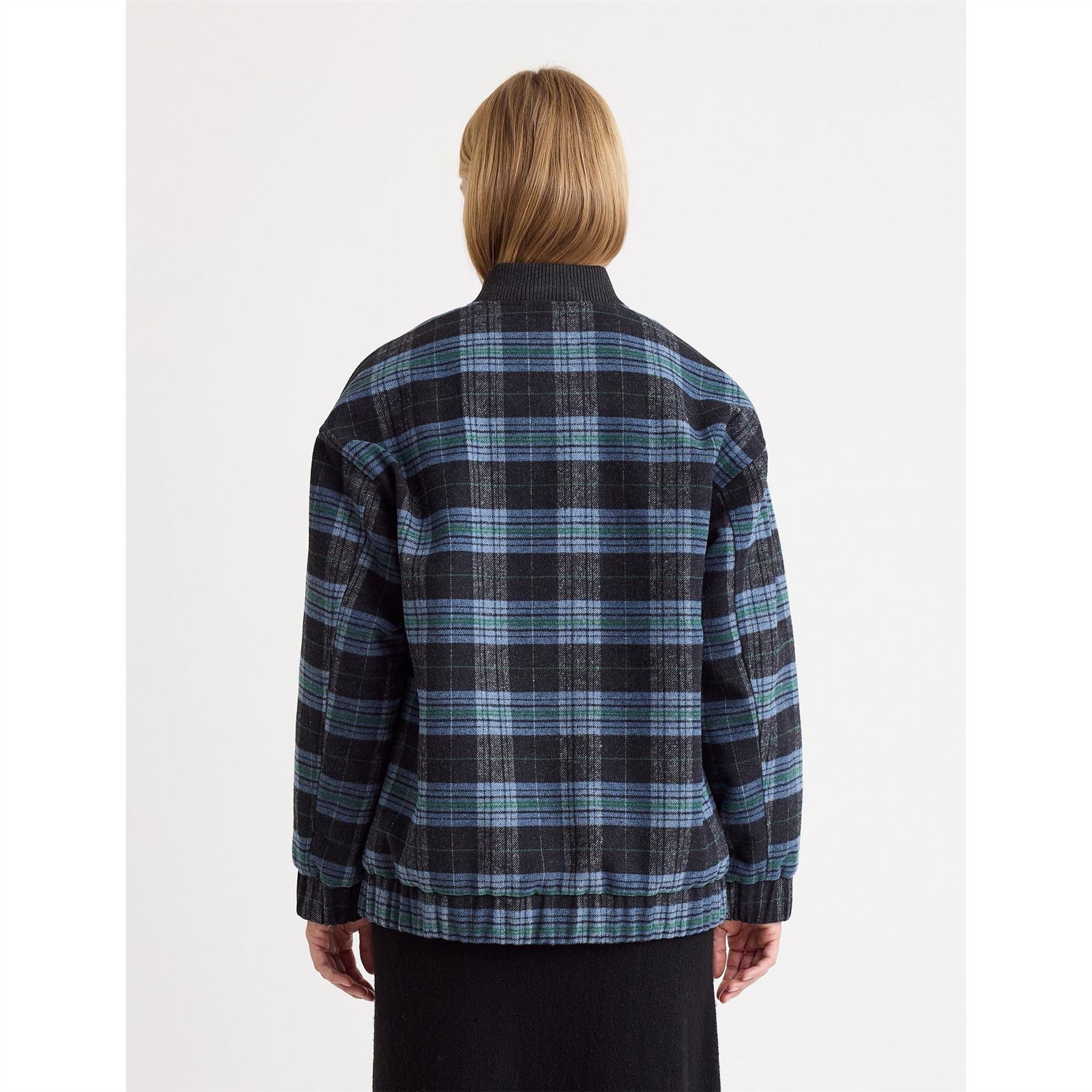 Nobodys Child Plaid Bomber Jacket with Ribbed Cuff