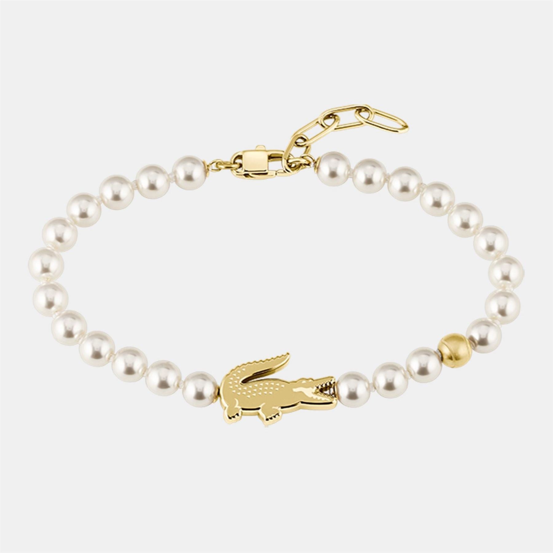 Lacoste Jewellery Mens Matchpoint Glass Pearls And Gold Ip Bracelet