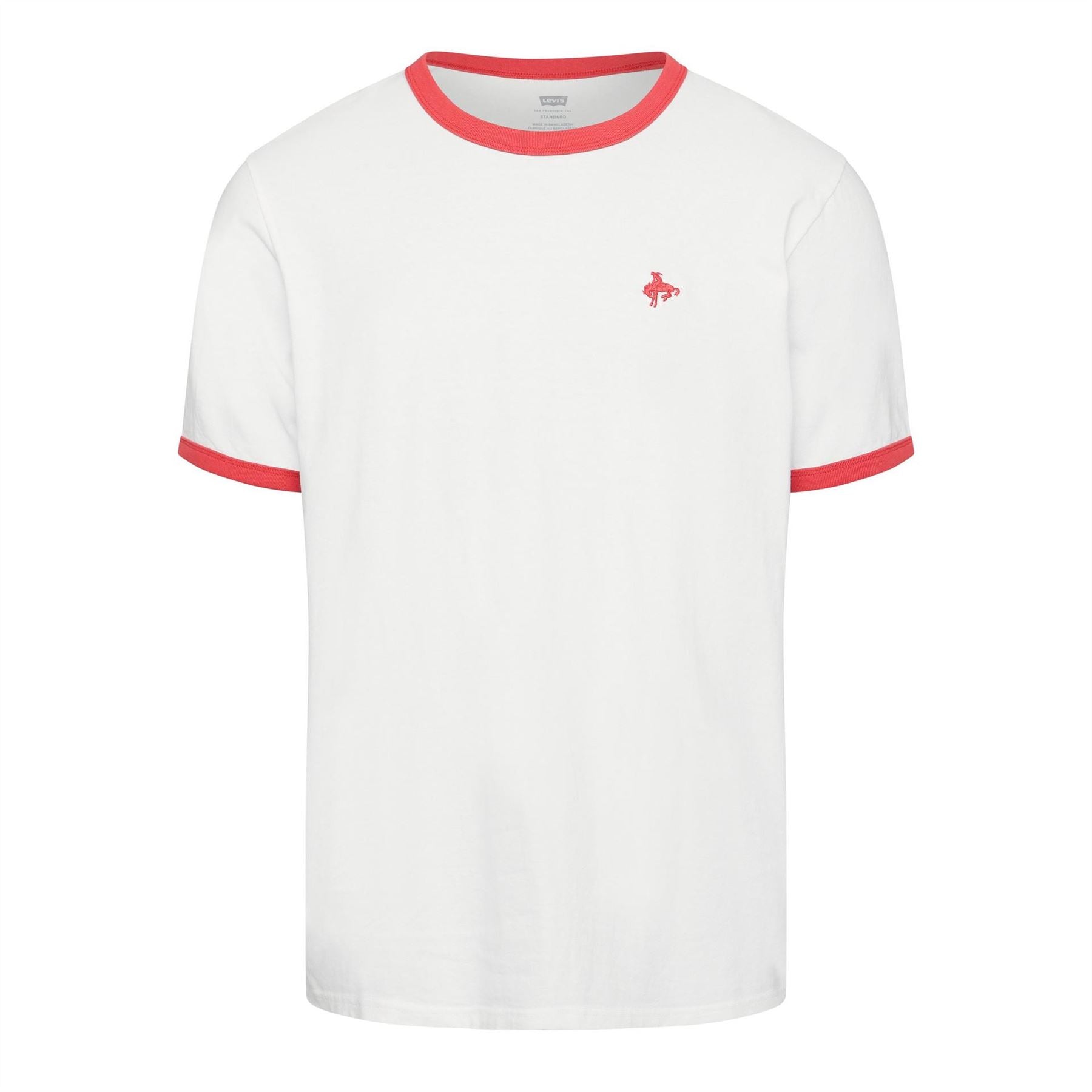 Levis Retro Emb Ringer Tee Bright wh