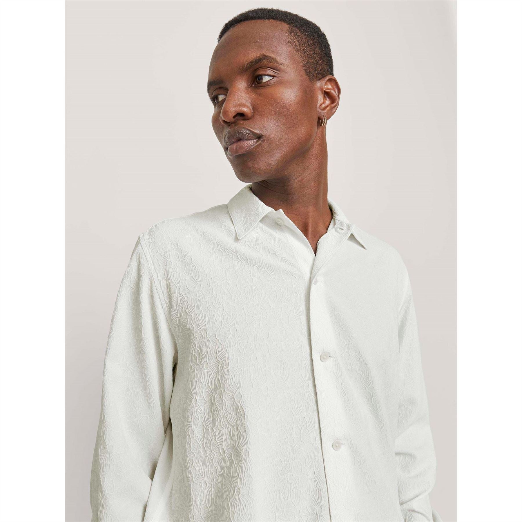 Jack and Jones Jacquard Long Sleeve Plain Shirt