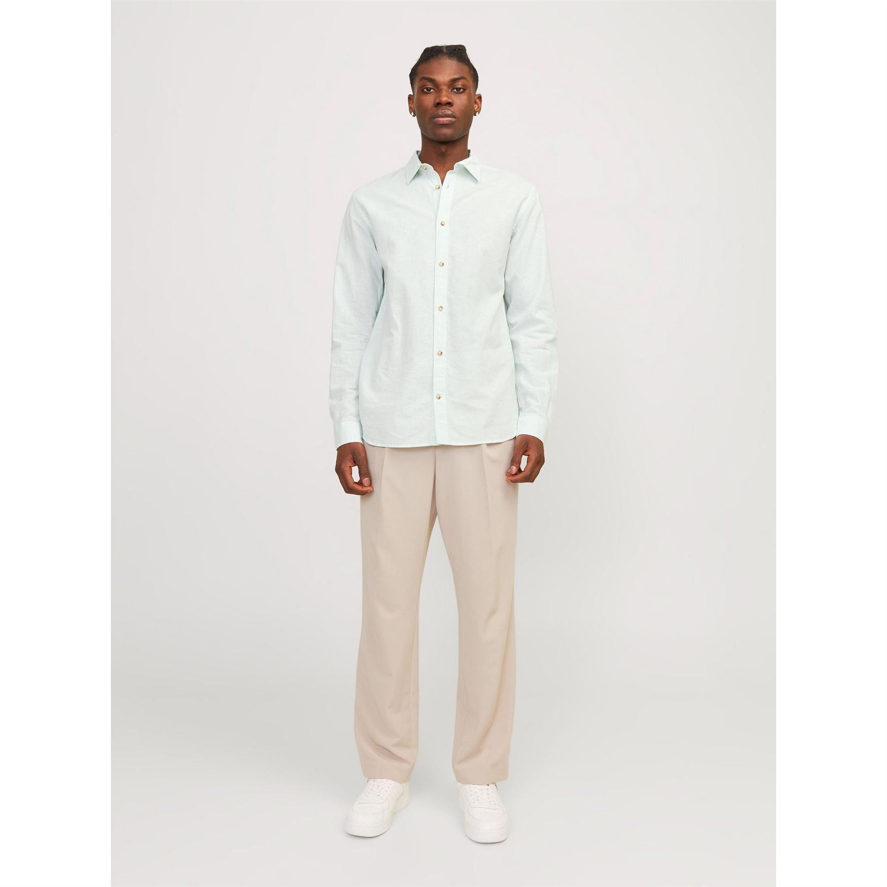 Jack and Jones Regular Fit Linen Long Sleeve Shirt
