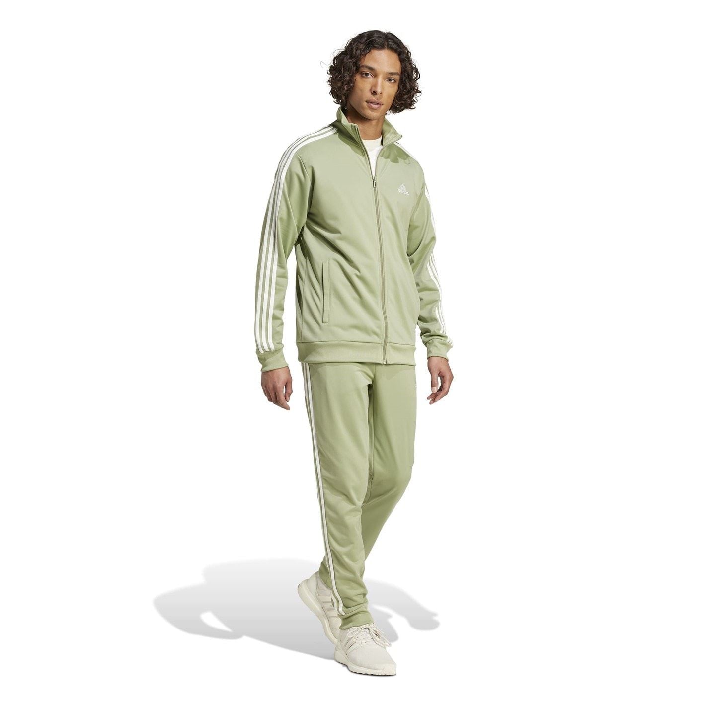 adidas Basic 3   Stripes Tricot Tracksuit