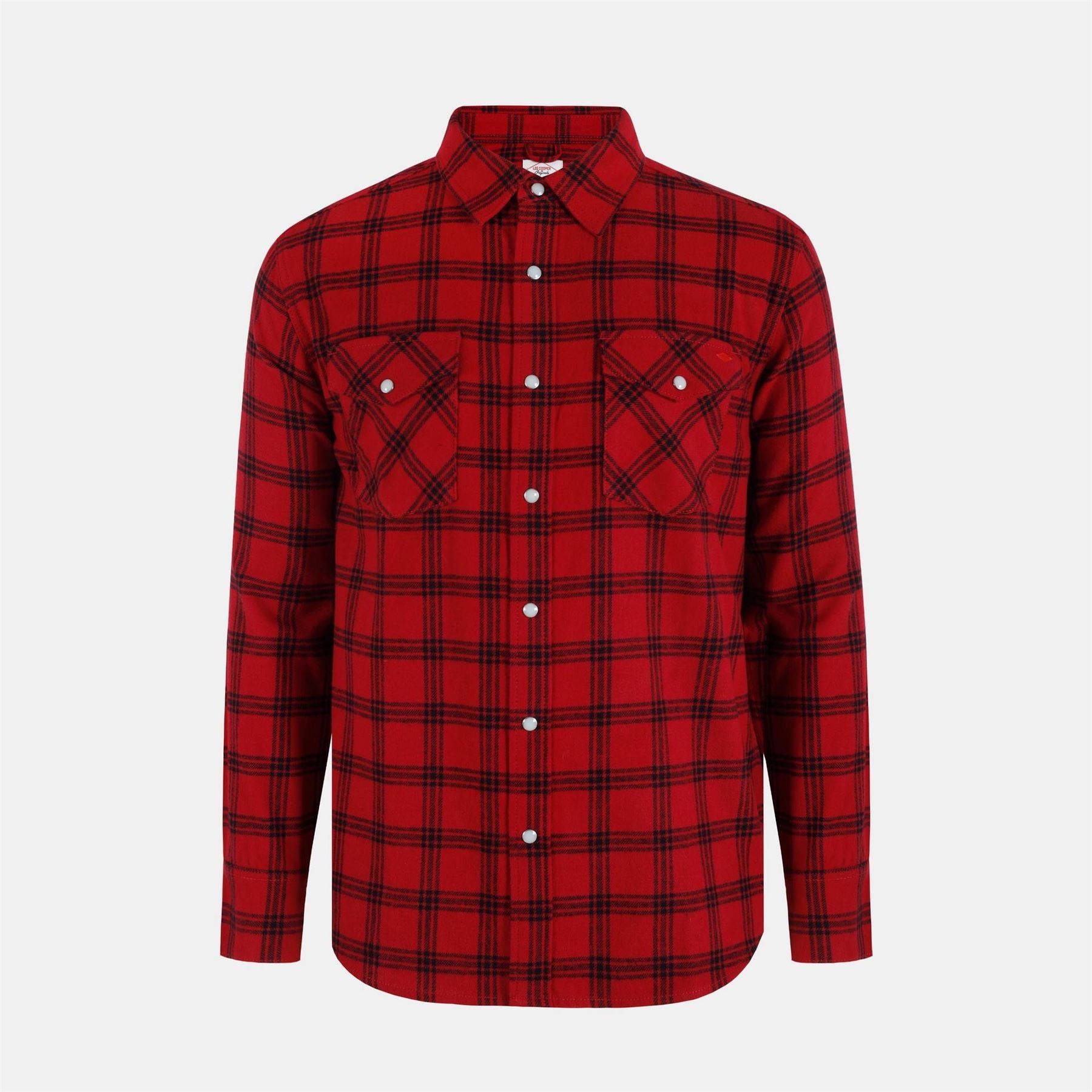 Lee Cooper Collared Neck Long Sleeve Check Shirt