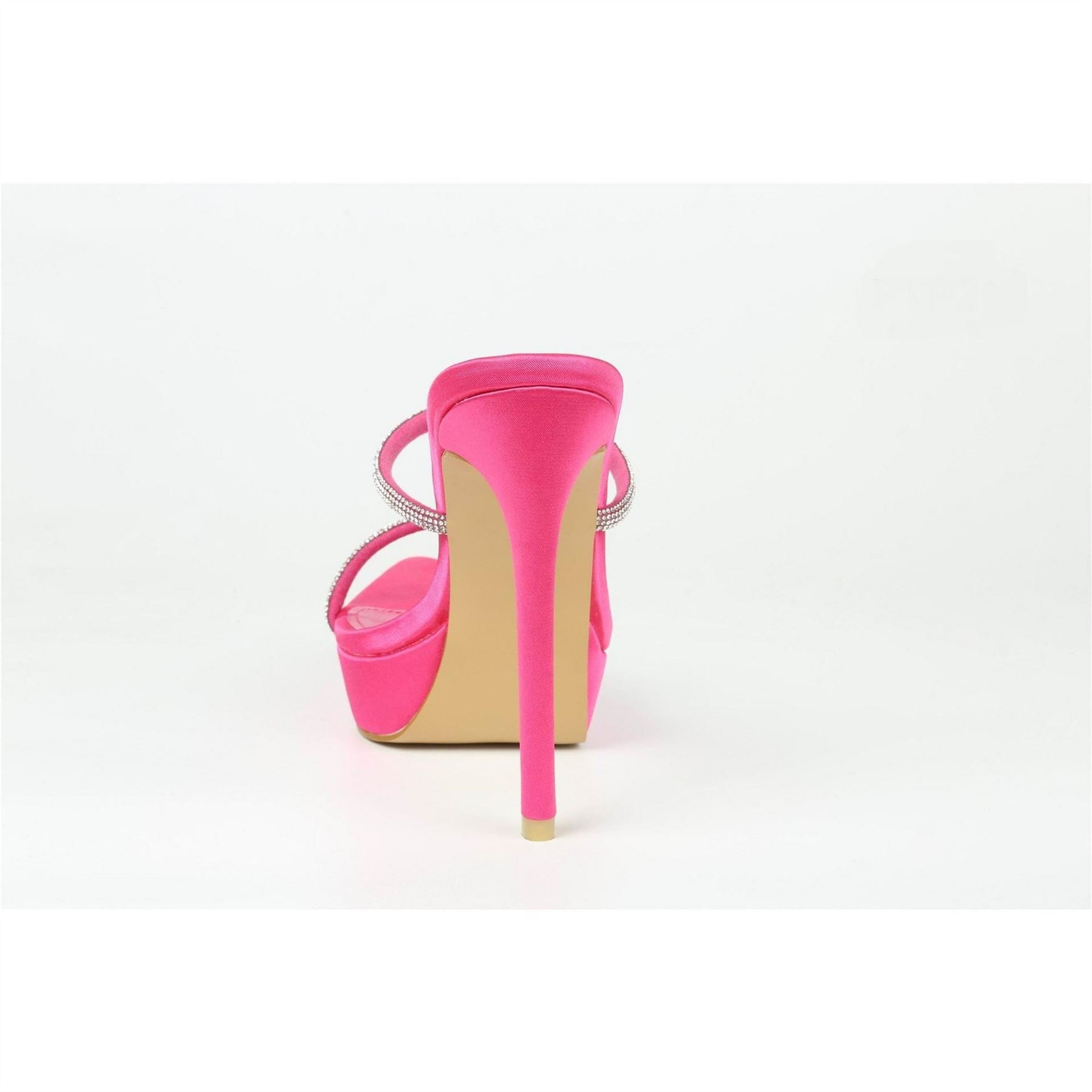 Chic Diamante Stiletto Heel Platform Slides