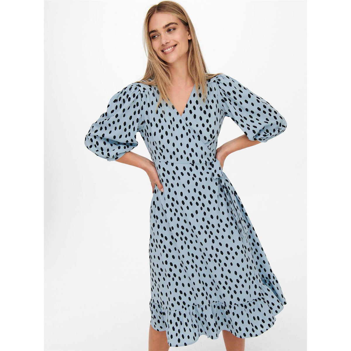 Only Olivia V-Neck Midi Wrap Dress