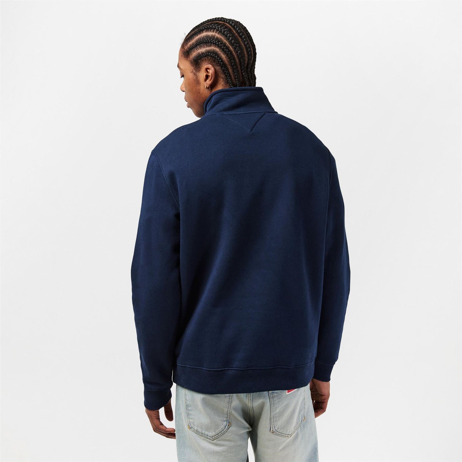Tommy Jeans Flag Graphic Zip Neck Long Sleeve Sweatshirt